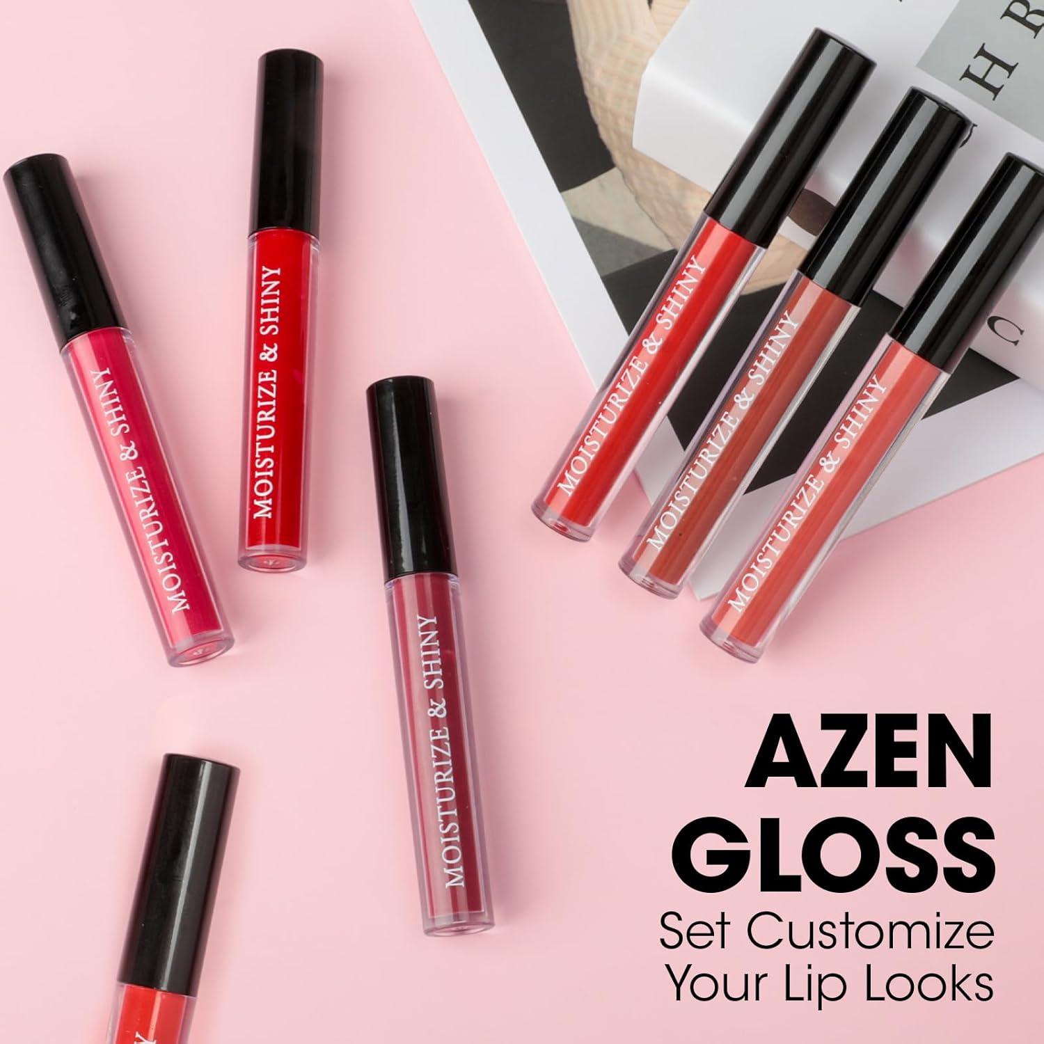Set de 6 Brillos Labiales AZEN Hidratantes y Brillantes