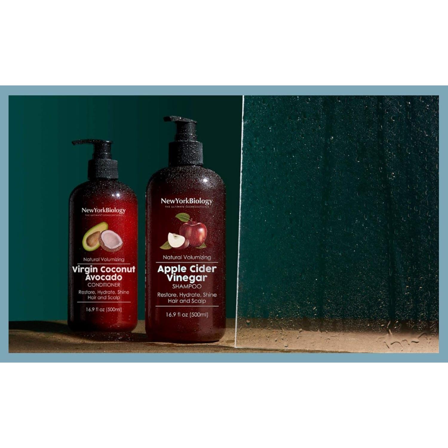 Set de Champú y Acondicionador New York Biology 500ml - Vinagre de Sidra de Manzana y Aceite de Coco