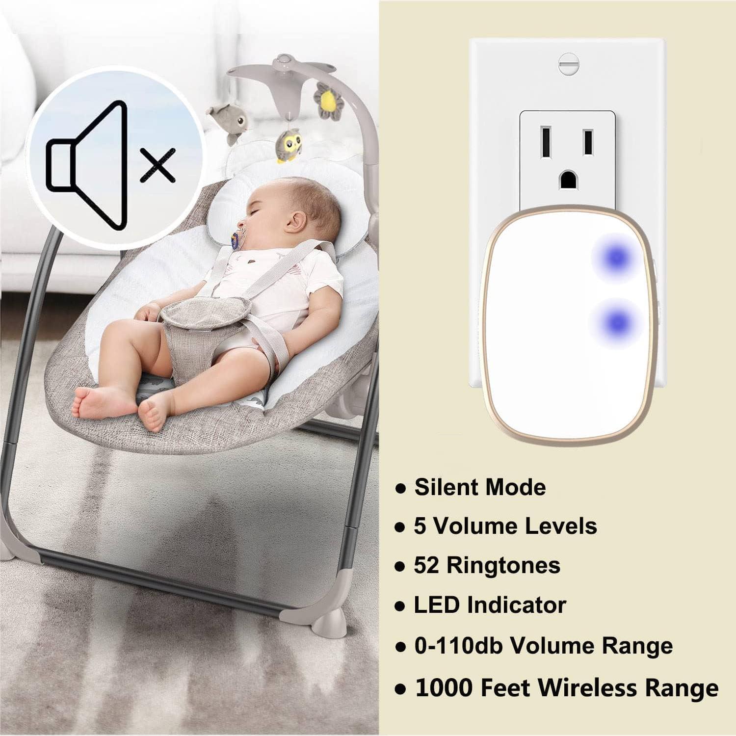 Timbre Inalámbrico AKK 1000ft 52 Tonos 5 Niveles de Volumen