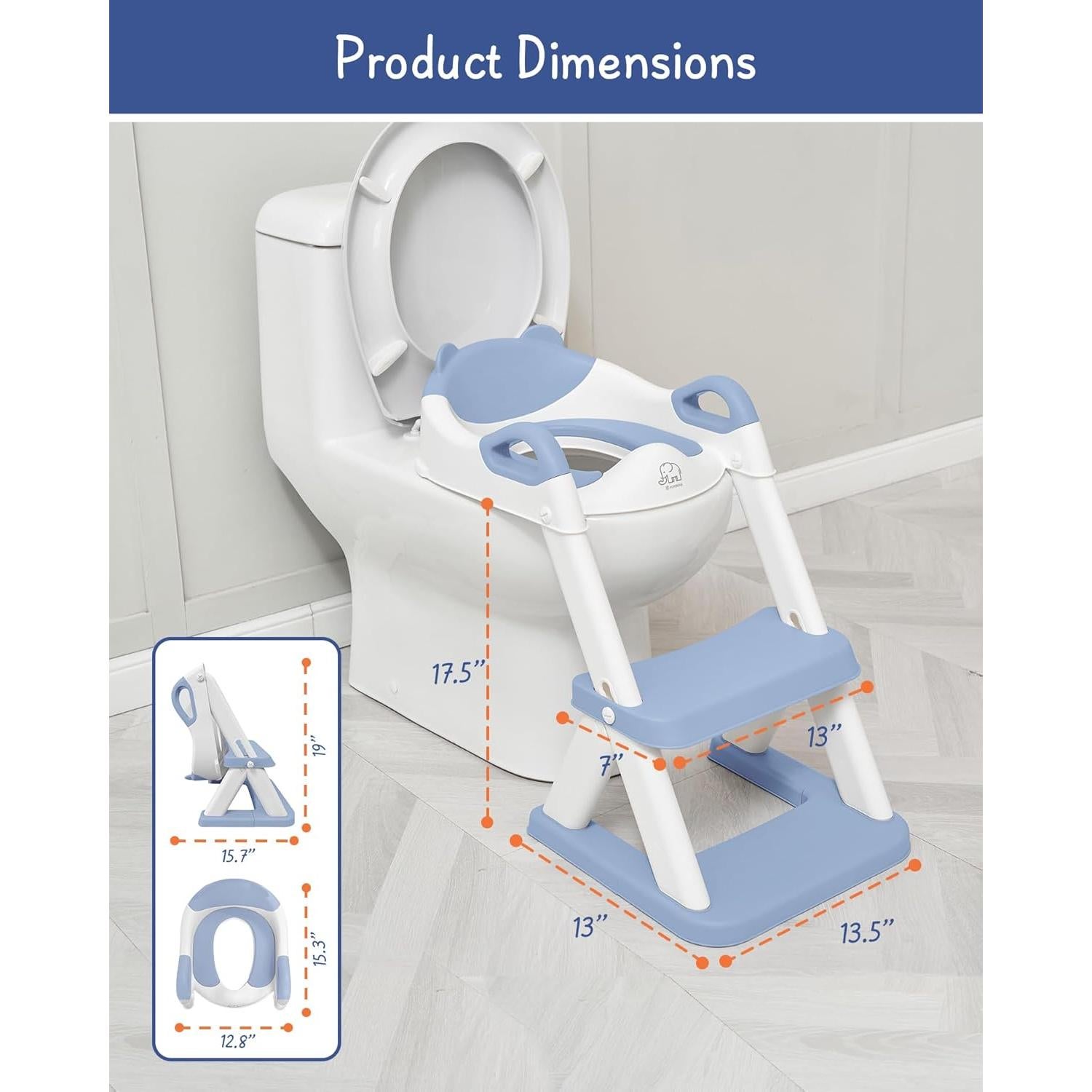 Asiento de Entrenamiento para Baño Forbena Azul con Escalera