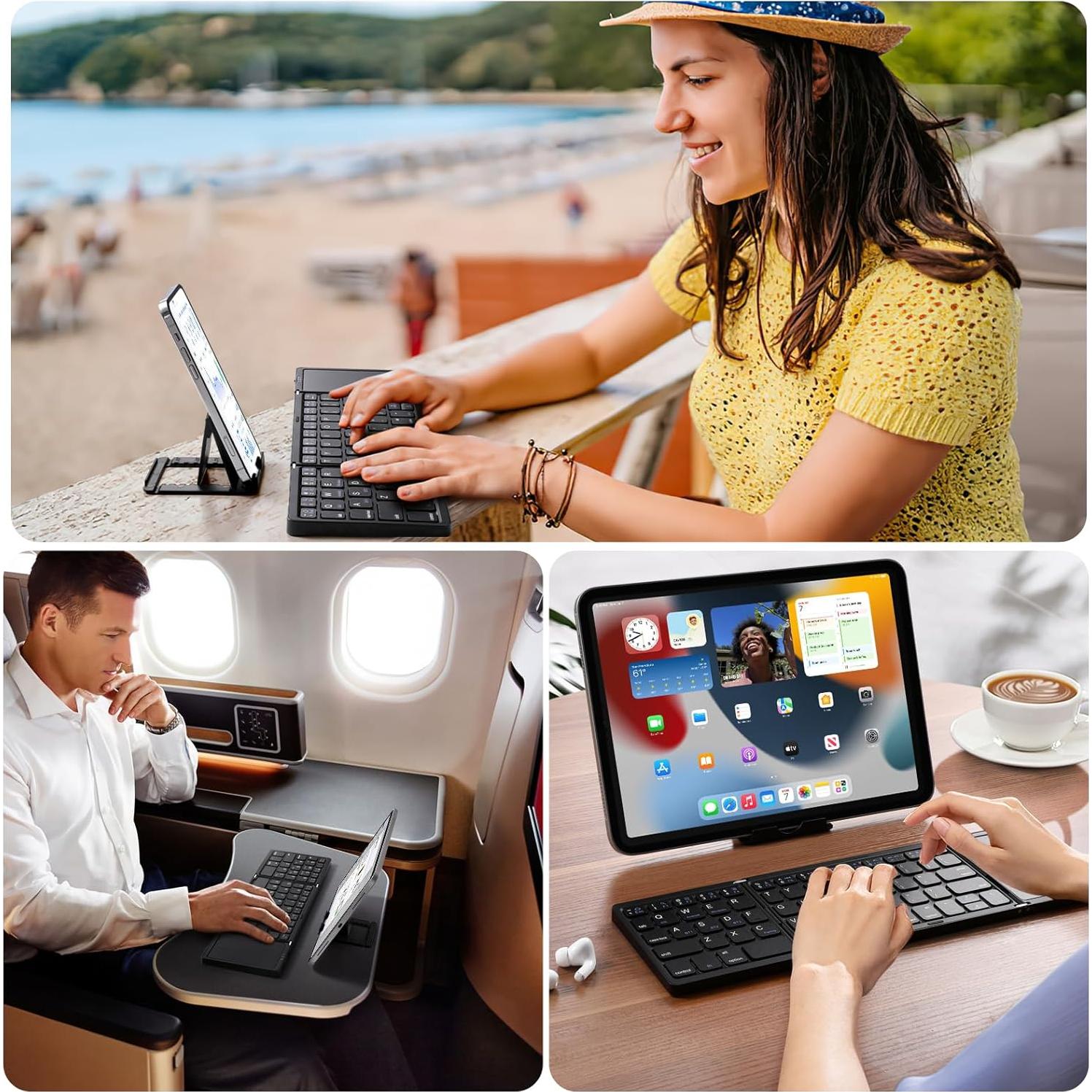 Teclado Bluetooth Plegable Msin-Store con Touchpad, Negro