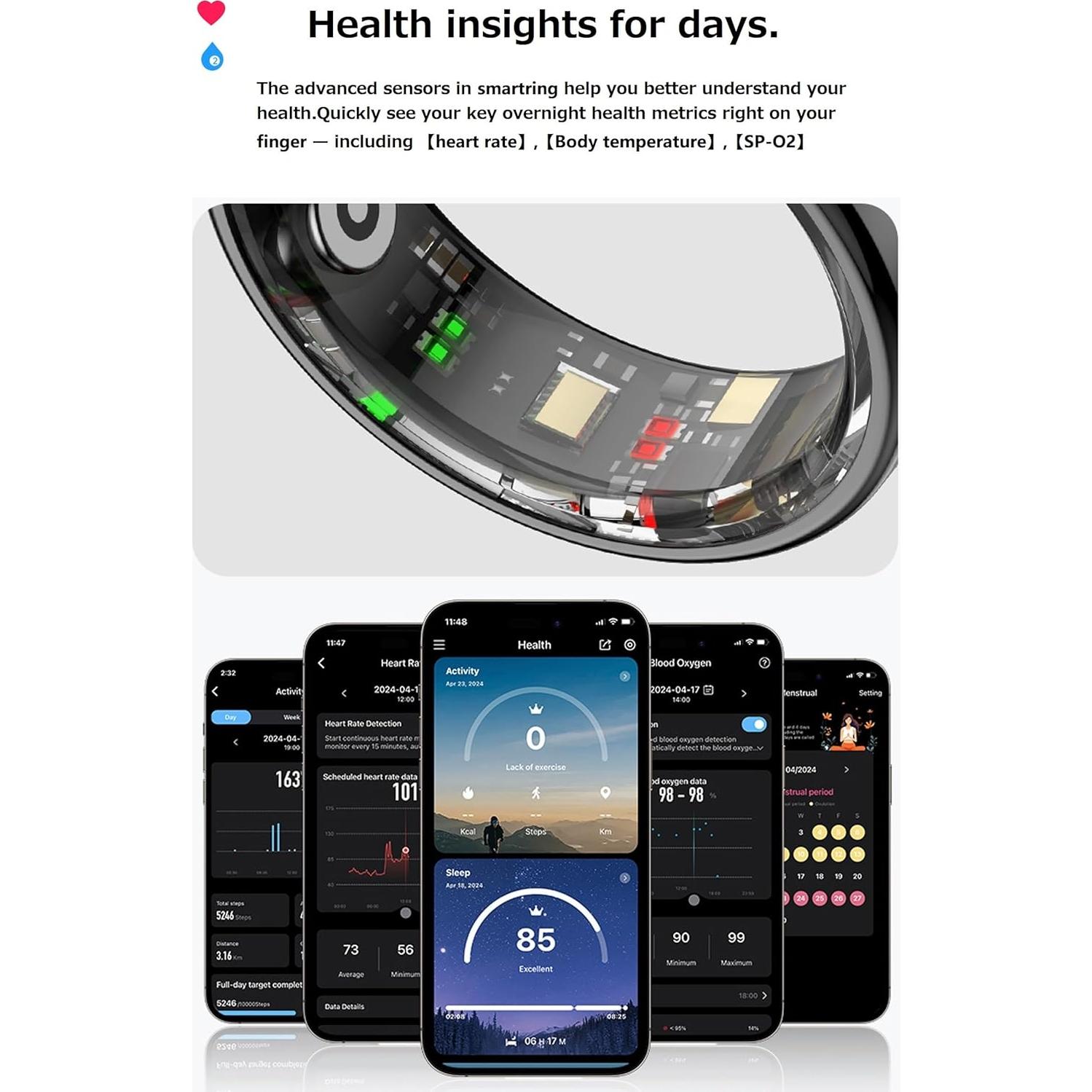 Anillo Inteligente cnBro R08 Monitoreo Salud y Fitness