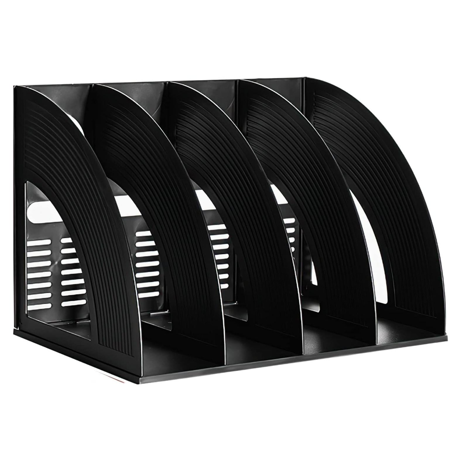 Soporte Vertical para Revistas Marte Vanci 4 Secciones Negro