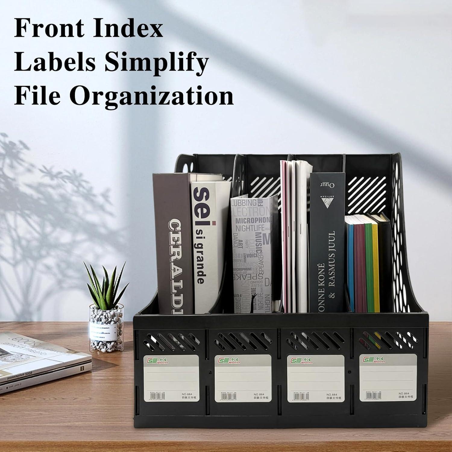 Organizador de Revistas Ysenchan Negro 4 Compartimentos 31.5x25.4x30.5cm