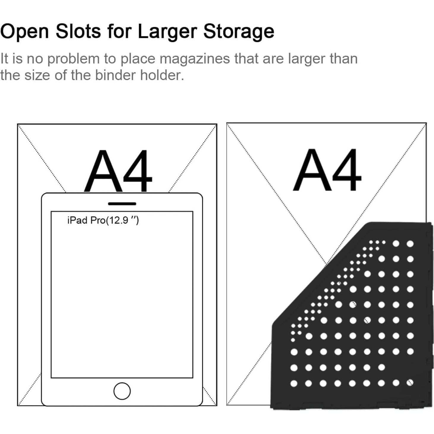 Soporte de Carpeta Vertical Deli TB506 Plegable Negro 4 Compartimentos