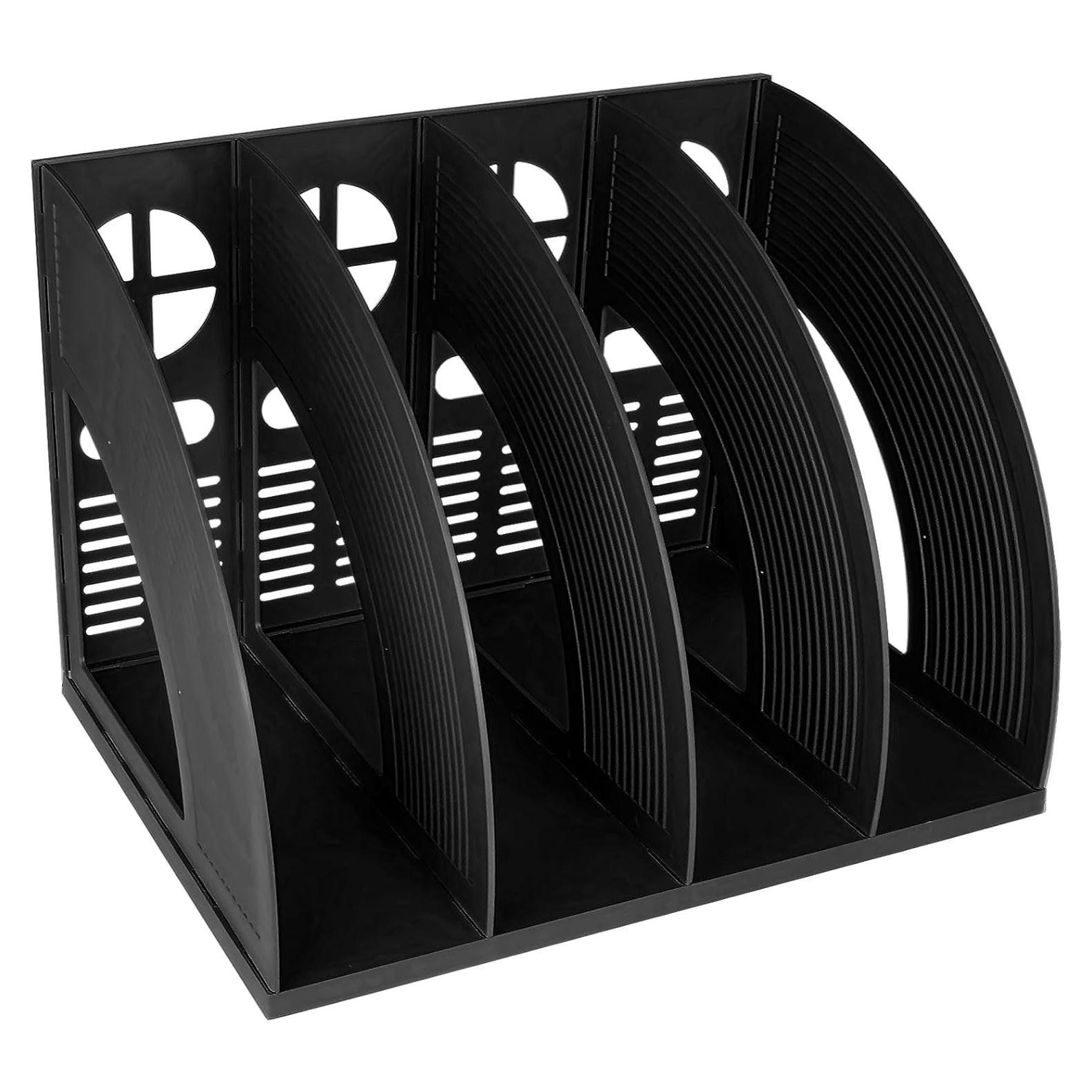 Soporte de Revista SAYEEC 4 Compartimentos Negro Organizador