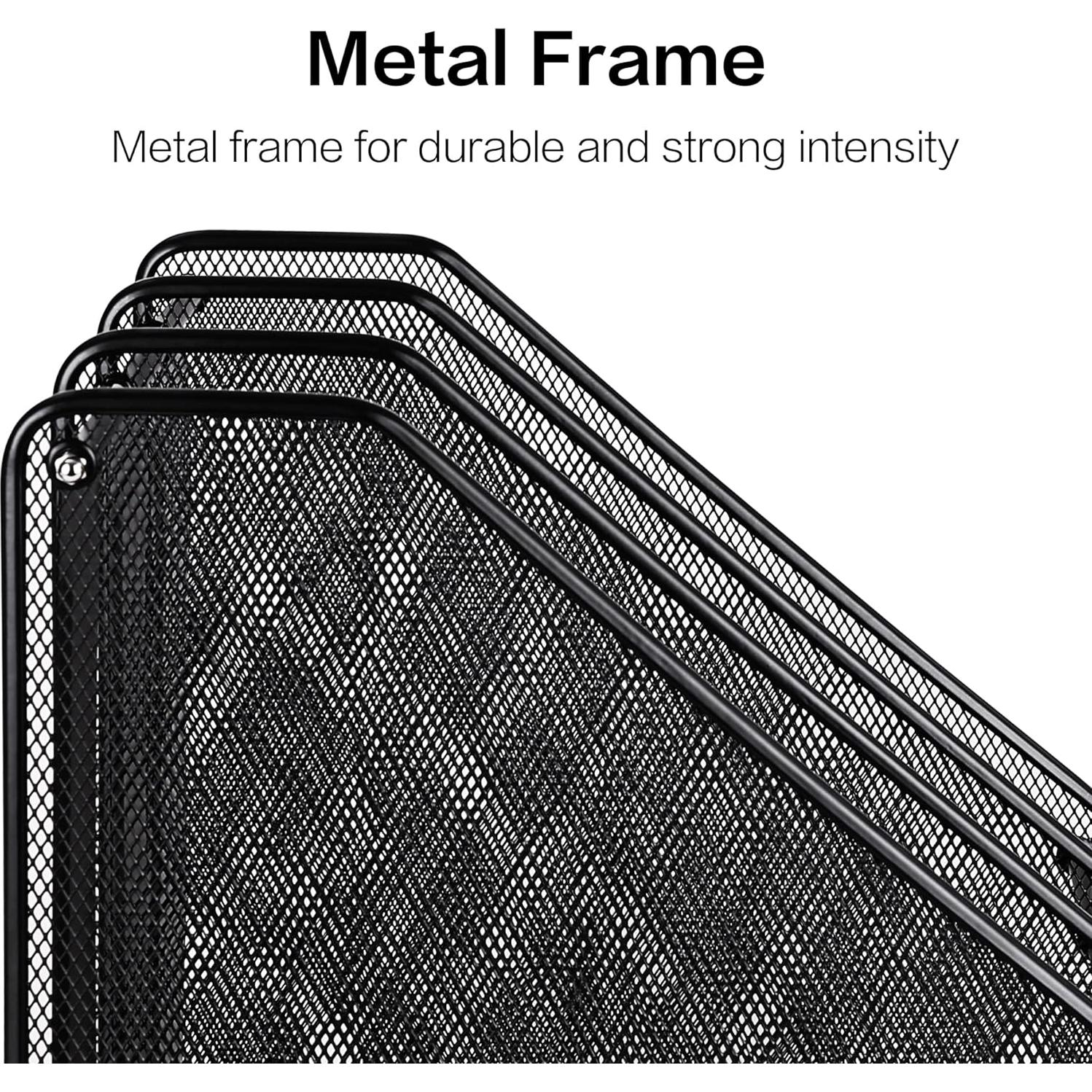 Soporte de Revistas Deli 3 Compartimentos Negro Organizador