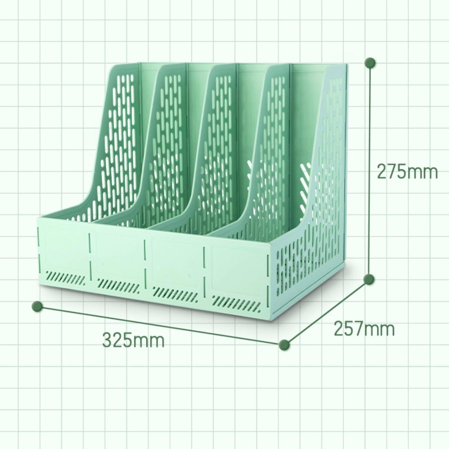 Soporte de Revistas ZQS Blanco, Organizador de Escritorio 4 Compartimentos