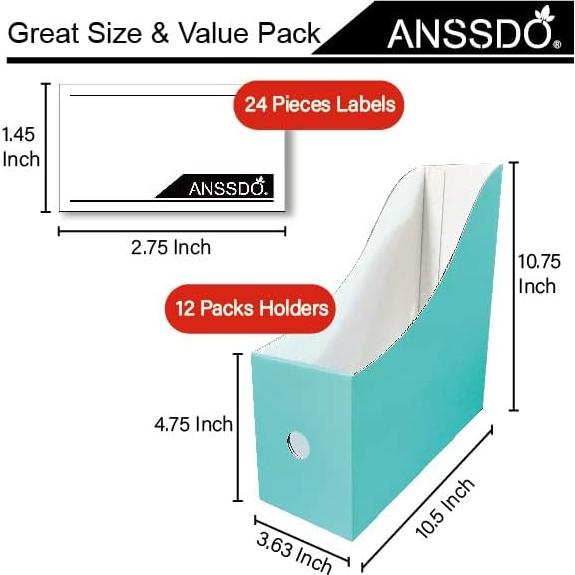 Paquete de 12 Sujetadores de Revistas de Cartón Premium