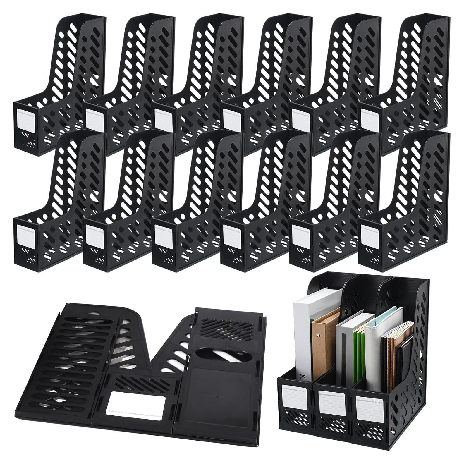 Organizador de Revistas Glenmal 12 Piezas Plegable Negro