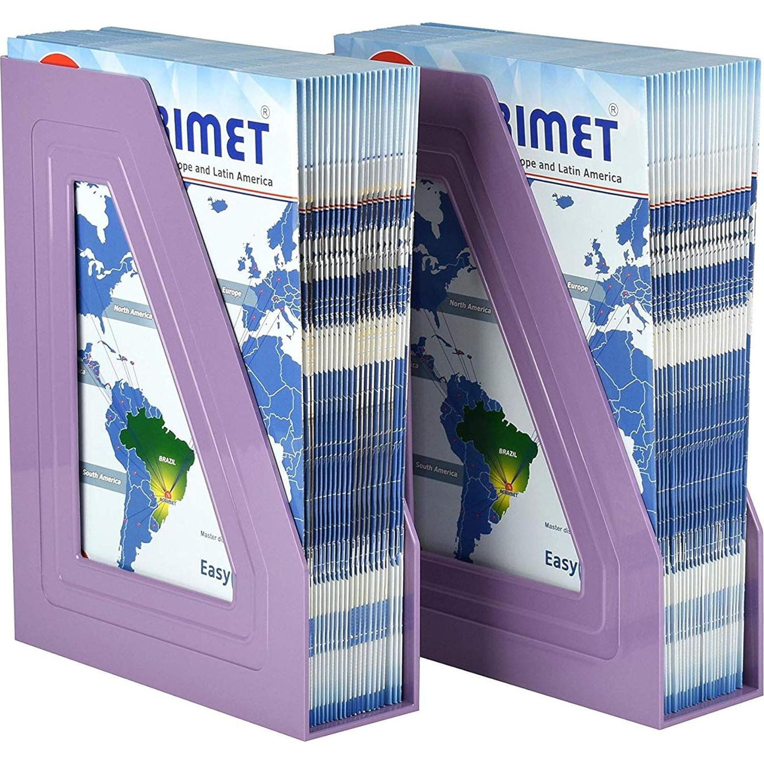 Soporte para Revistas Acrimet, Plástico Púrpura, Paquete de 2