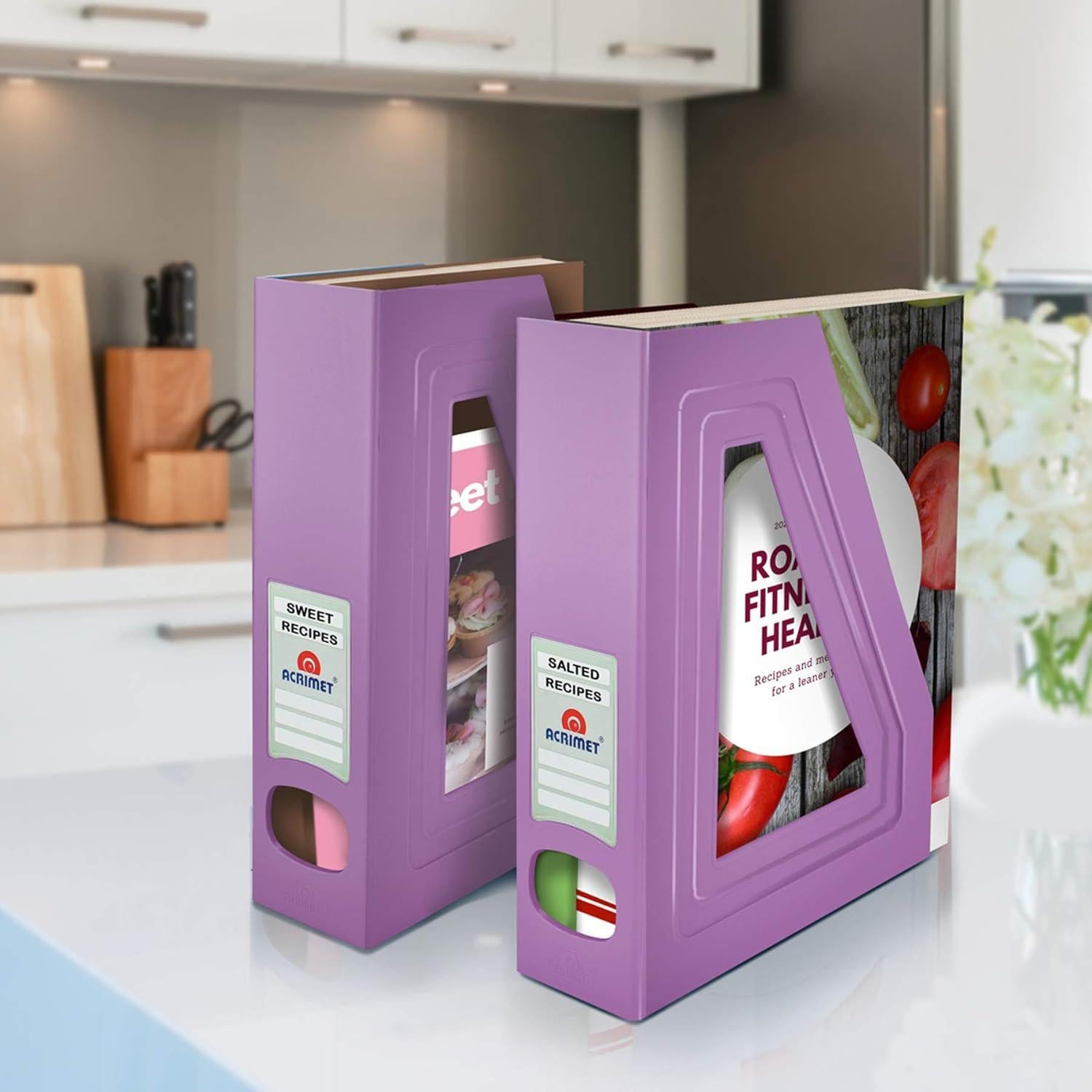 Soporte para Revistas Acrimet, Plástico Púrpura, Paquete de 2