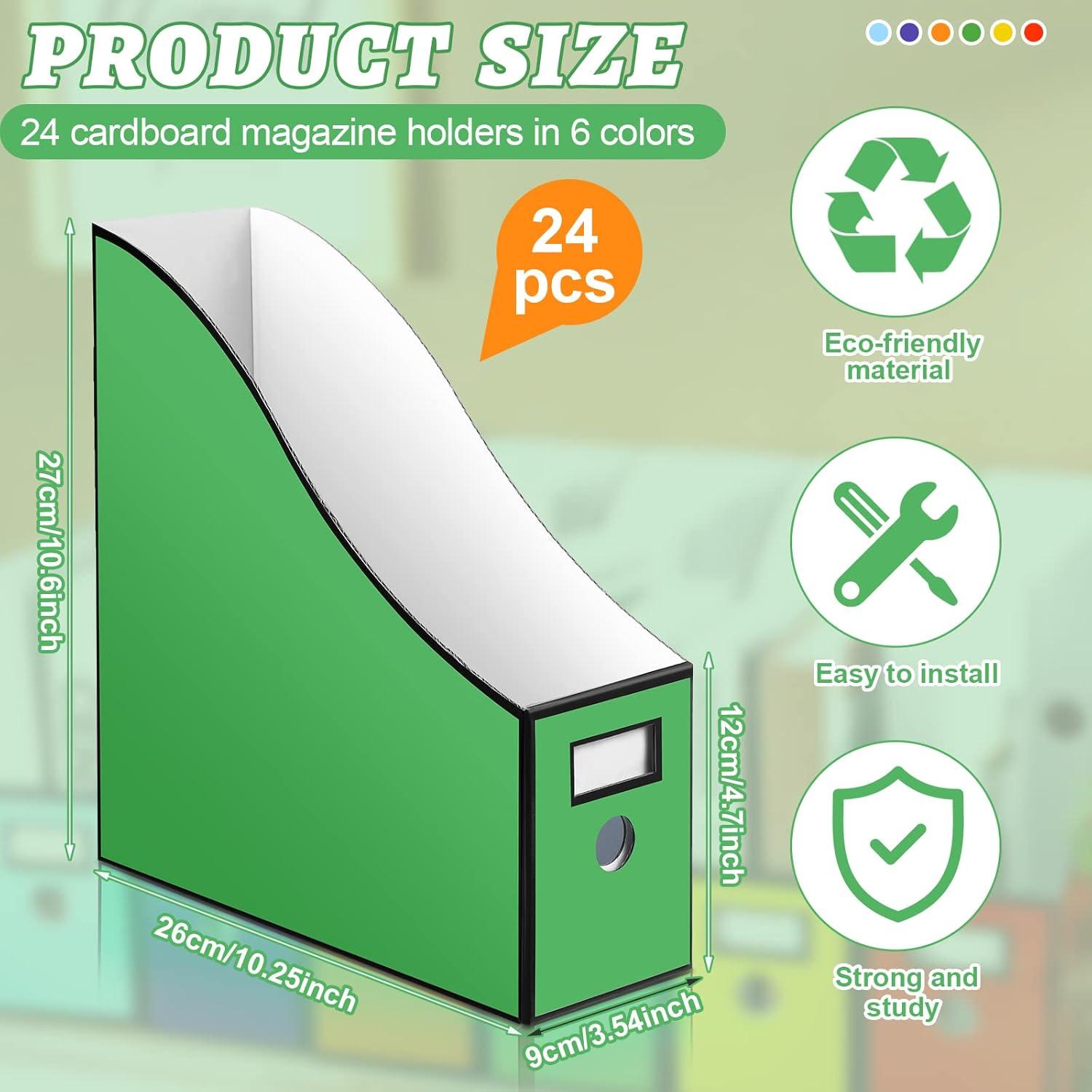 Organizador de Revistas de Cartón BBTO 24 Piezas Multicolor 26.9x25.9x8.9cm