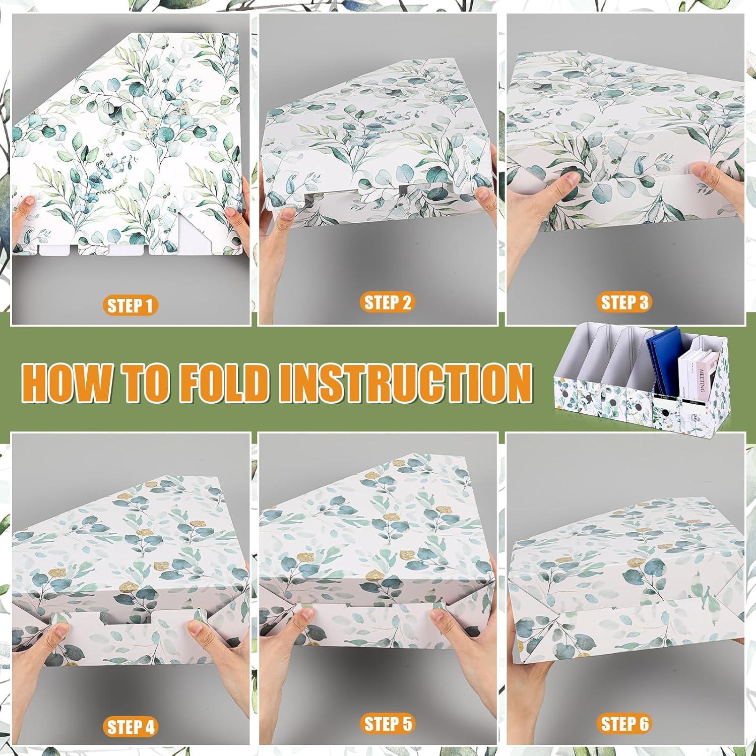 PerKoop Carpetas de Archivo Plegables 6 Pcs Hojas de Eucalipto