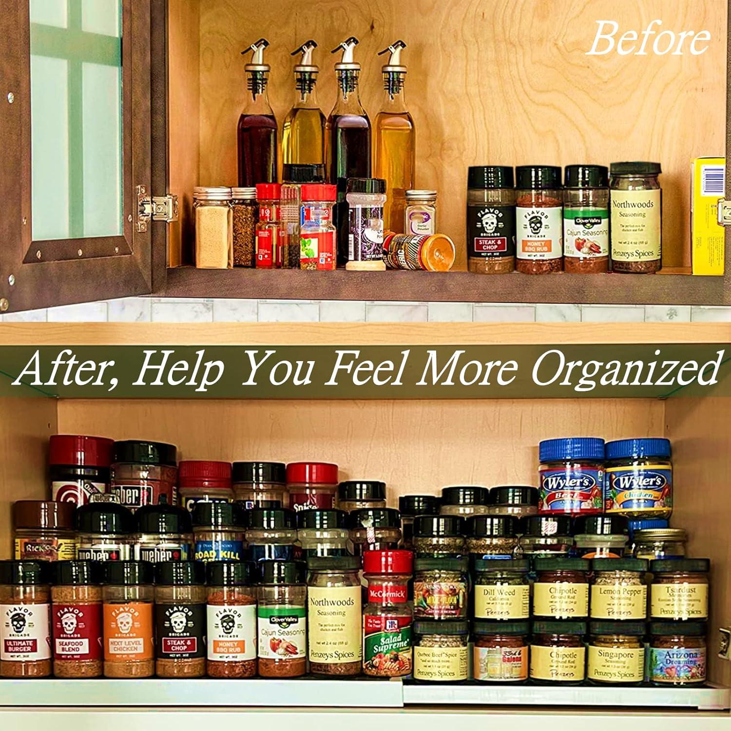 Estante de especias expandible 3 niveles CiWiVOKi blanco/gris