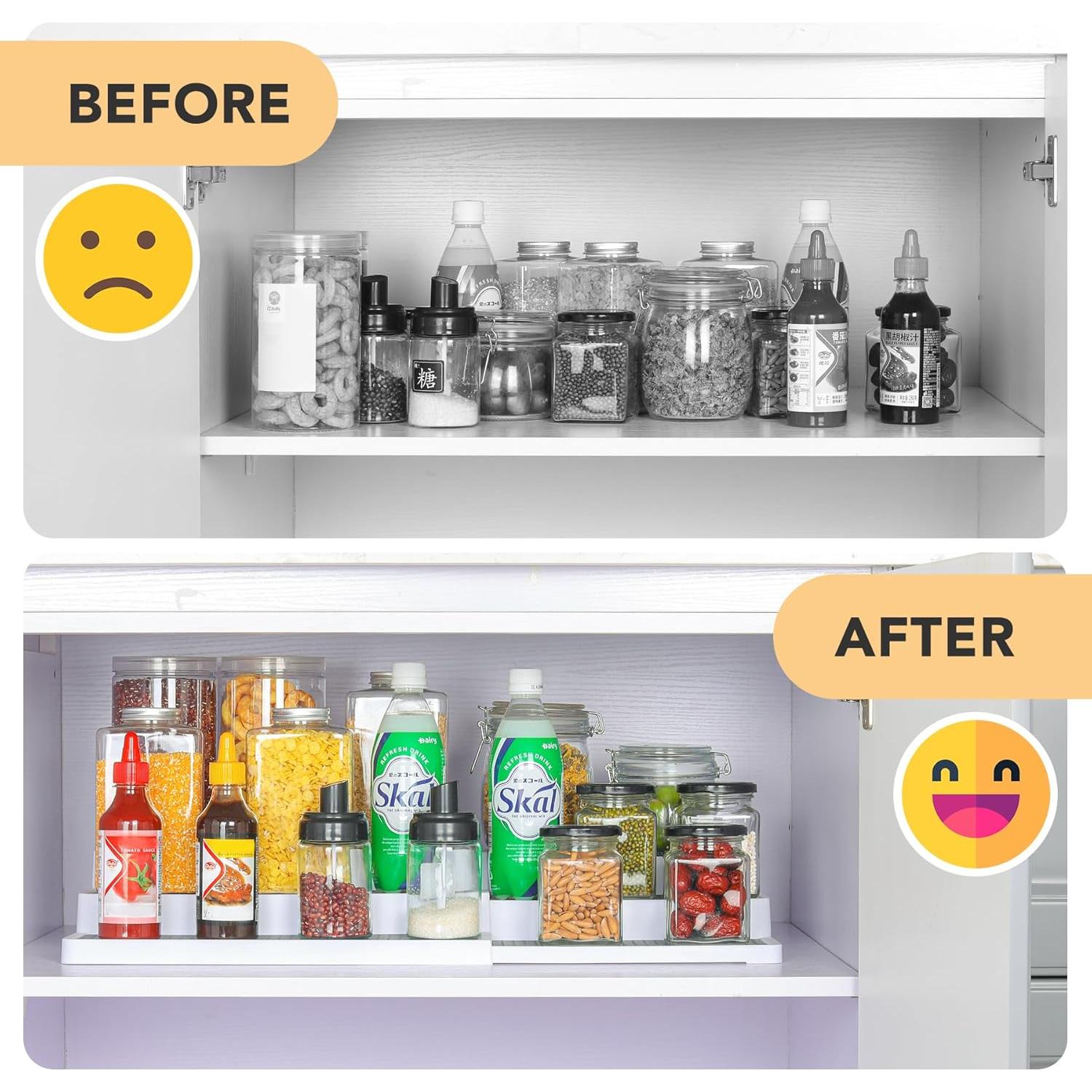 Estante de especias expandible 3 niveles CiWiVOKi blanco/gris