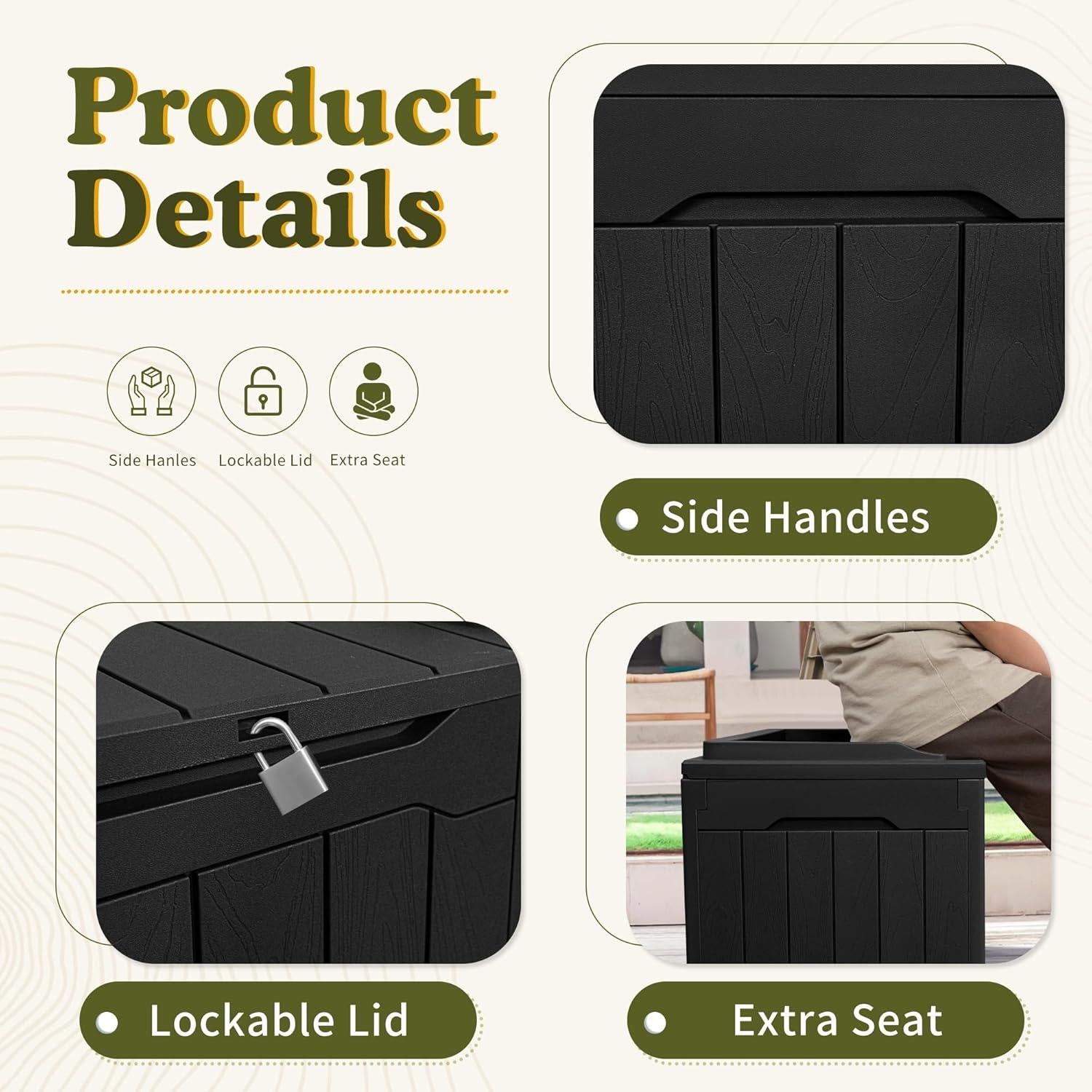 Caja de Almacenamiento Impermeable Devoko 31 Galones Negra