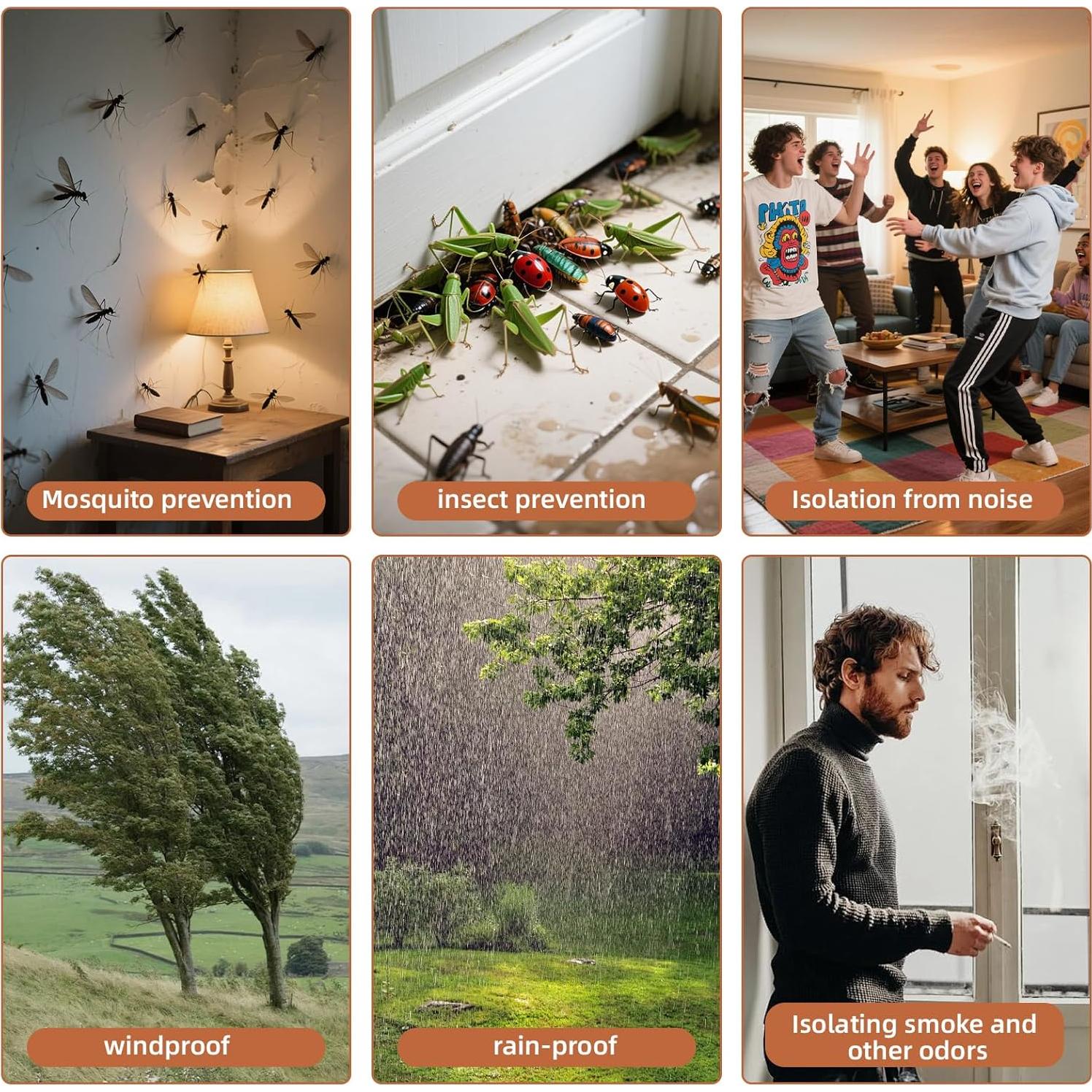 Thin Draft Stopper for Bottom of Door, 30'' to 36'' Under Door Gap Filler, Soundproof Door, Adjustable Fit – Double Side Block Design, Keeps Noise,Smell,Light and Warmth/Cold (Black, 30" to 36")