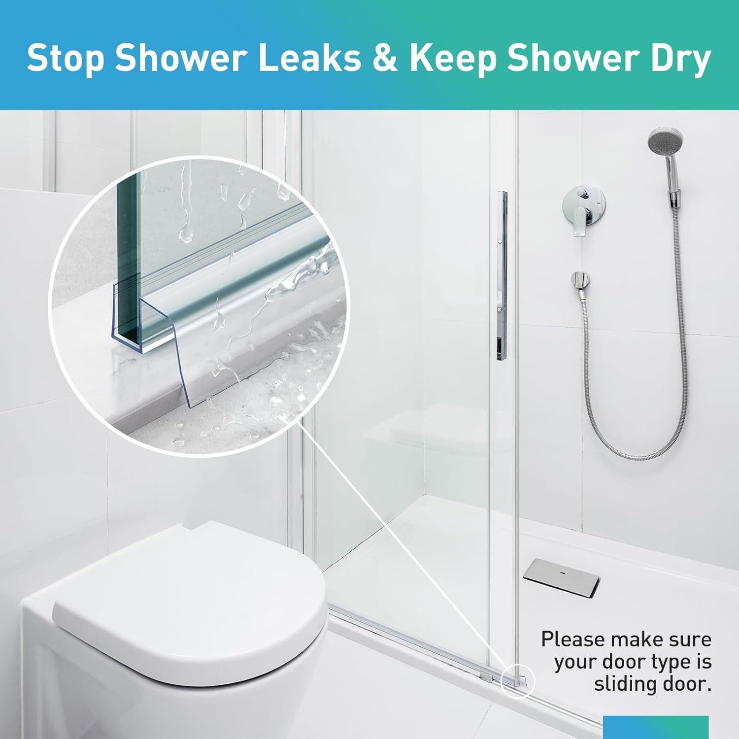 Sello Inferior para Puerta de Ducha Deslizante FCSOTSPS 2 Piezas