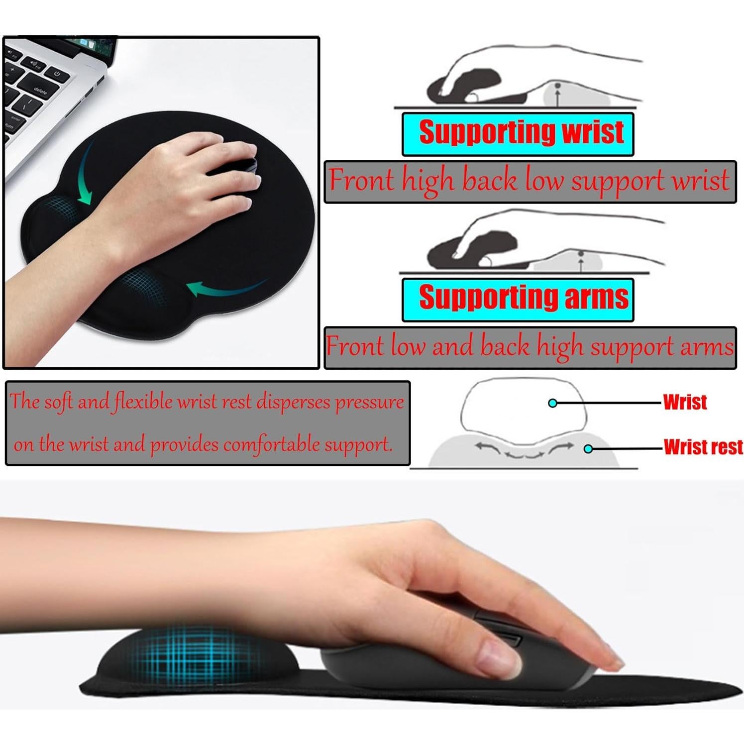 Juego de 4 Soportes de Teclado Acrílico con Almohadillas Ergonómicas