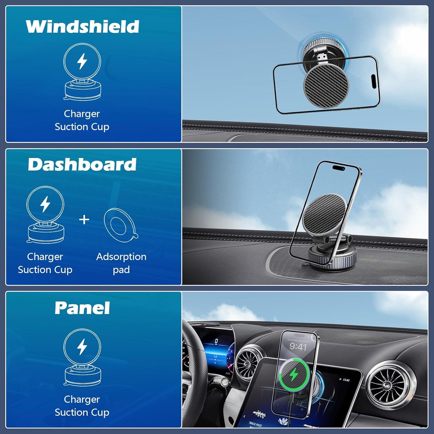 Soporte Magnético para Teléfono CloudValley 15W Ajustable 360°