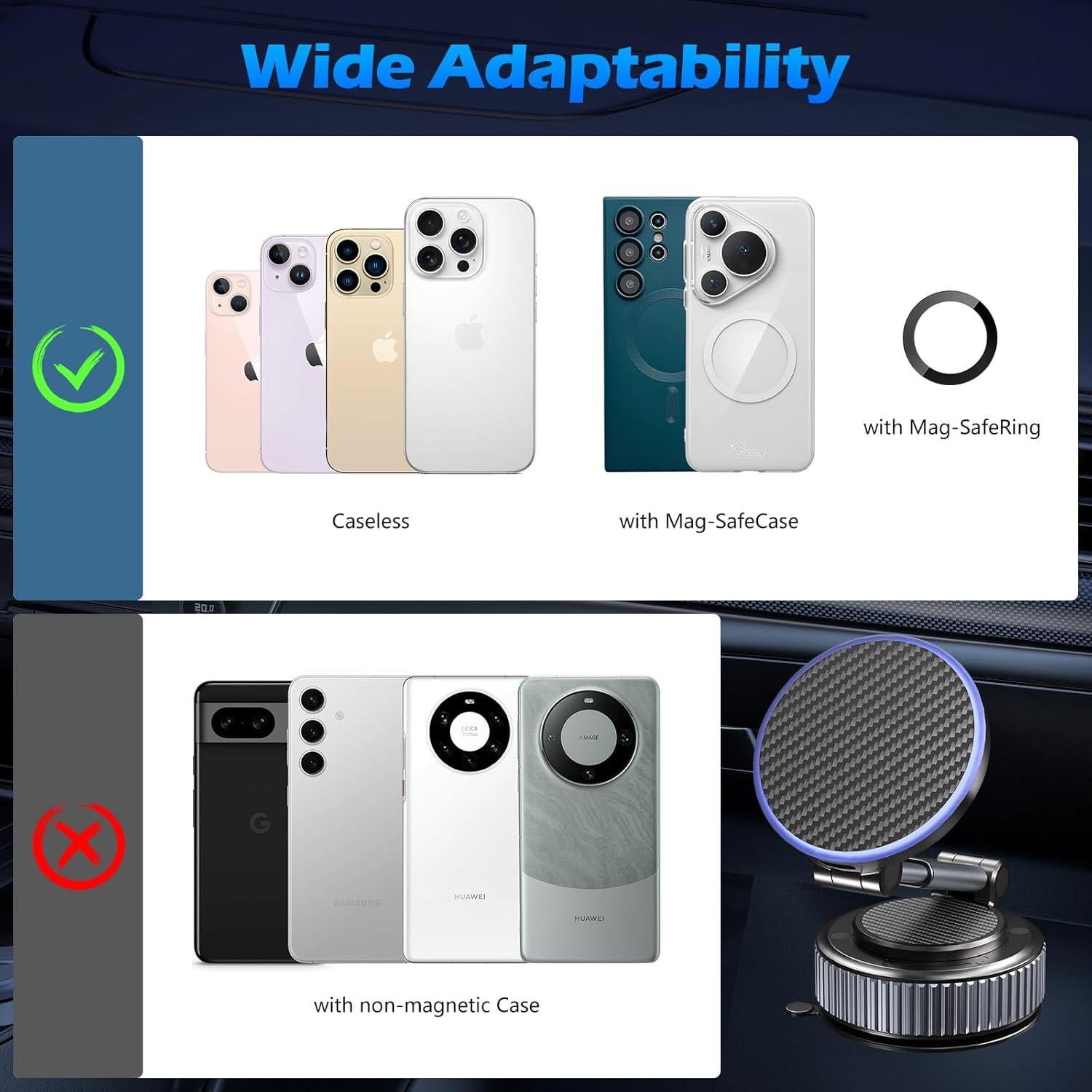 Soporte Magnético para Teléfono CloudValley 15W Ajustable 360°