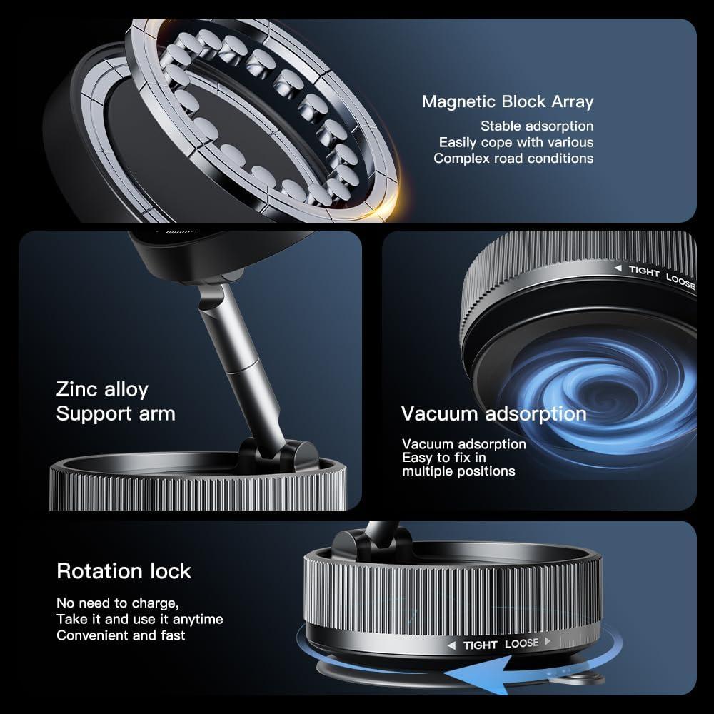 Soporte Magnético para Teléfono Arruilys 360° Ajustable Gris