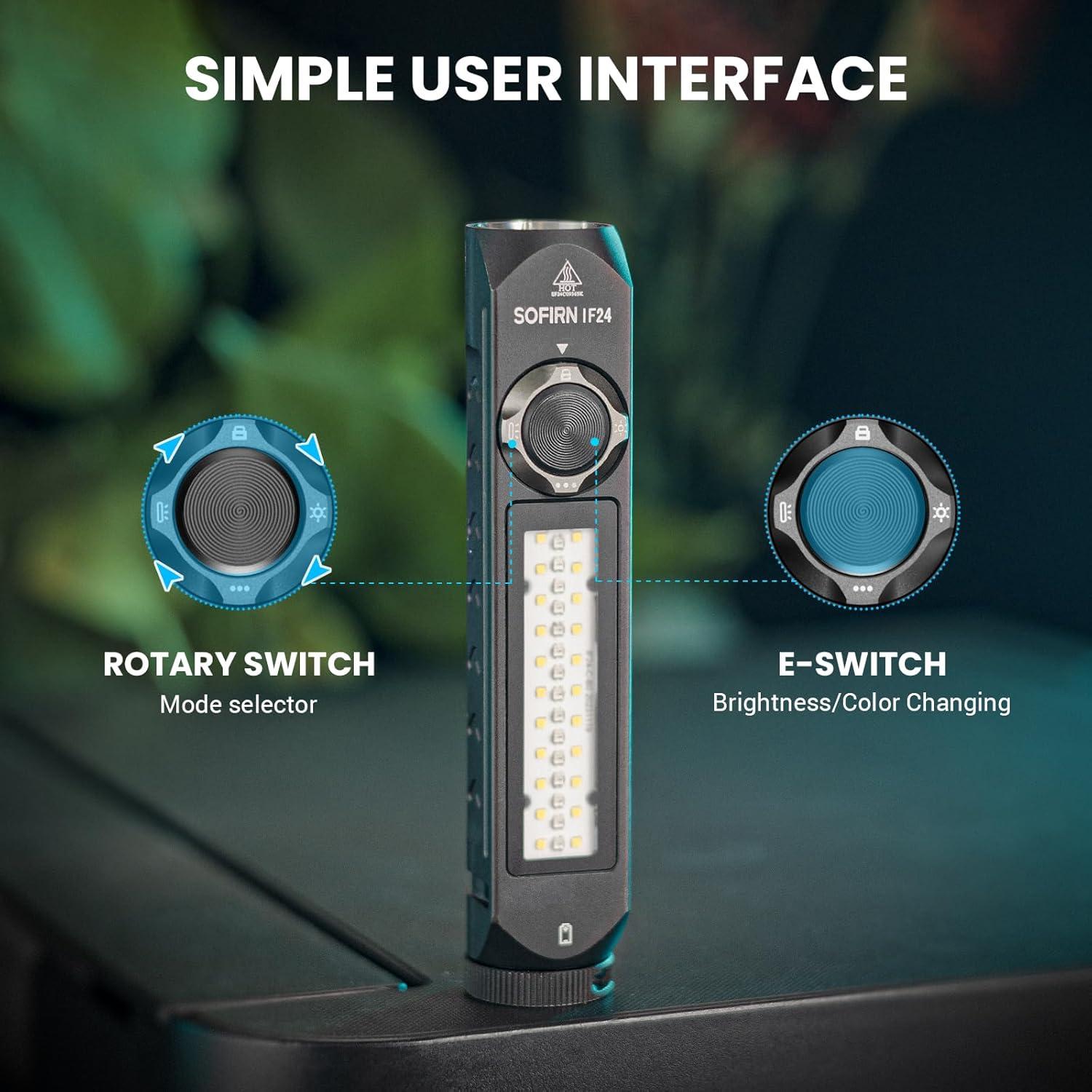 Linterna Recargable Sofirn IF24 2000 Lúmenes LED EDC