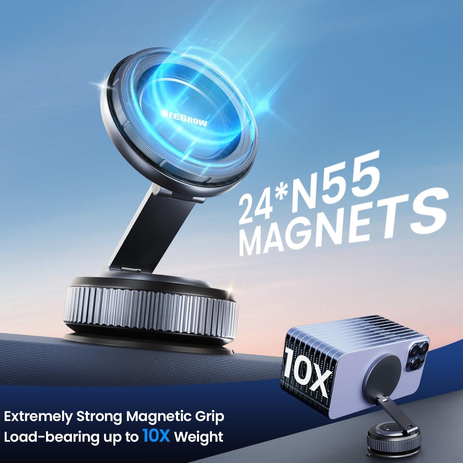 Soporte para Teléfono de Coche BEEGROW Magnético 360° Fibra de Carbono