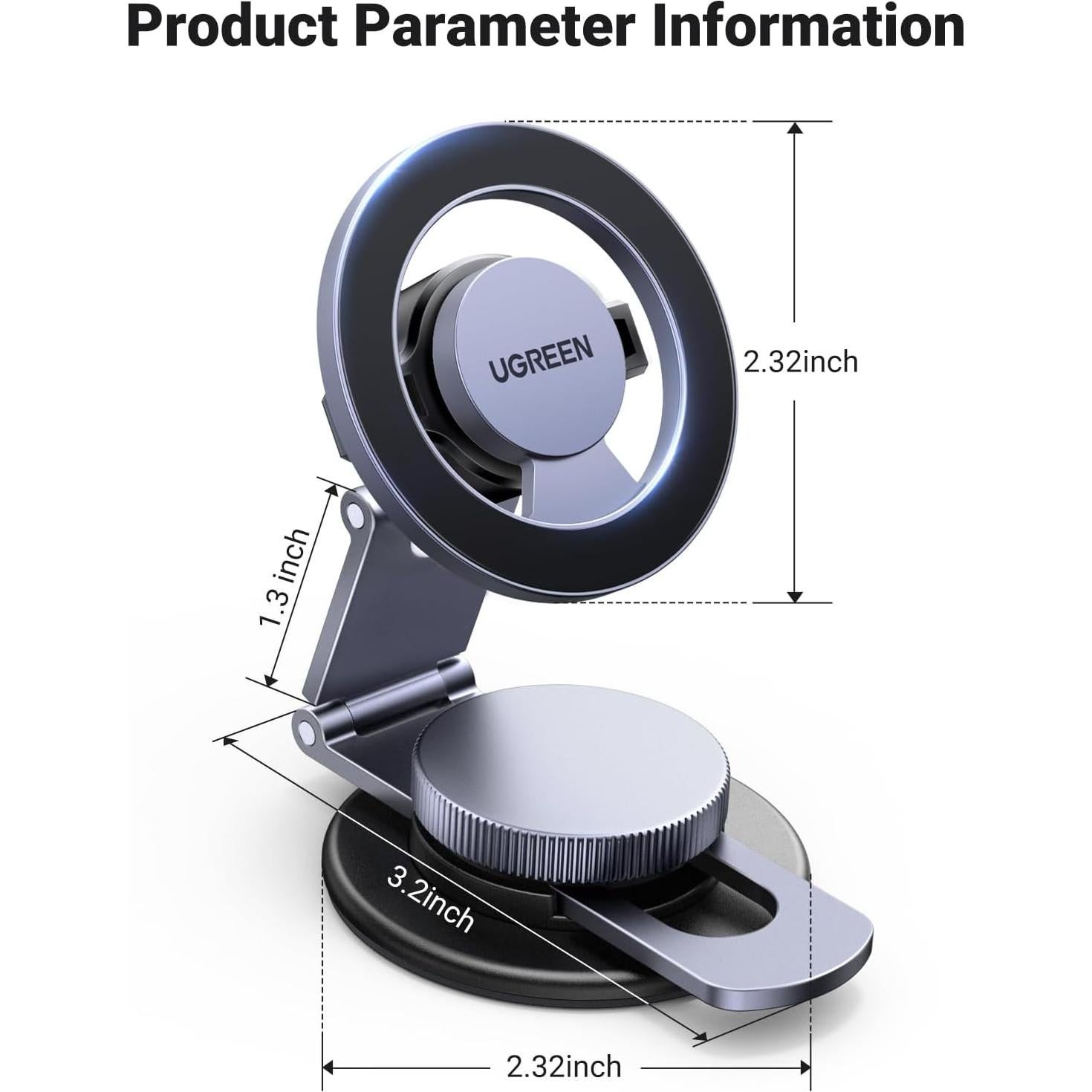 Soporte Magnético para Coche UGREEN MagSafe 360° para iPhone