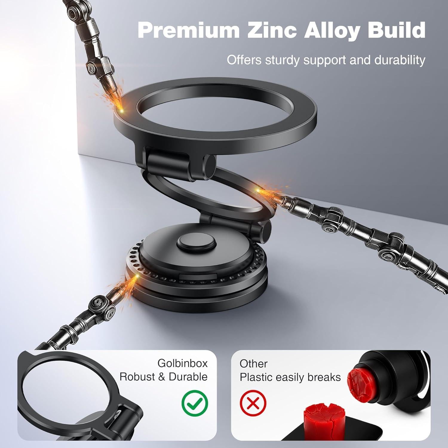 Soporte para teléfono en coche GolbinBox MagSafe Negro 360°