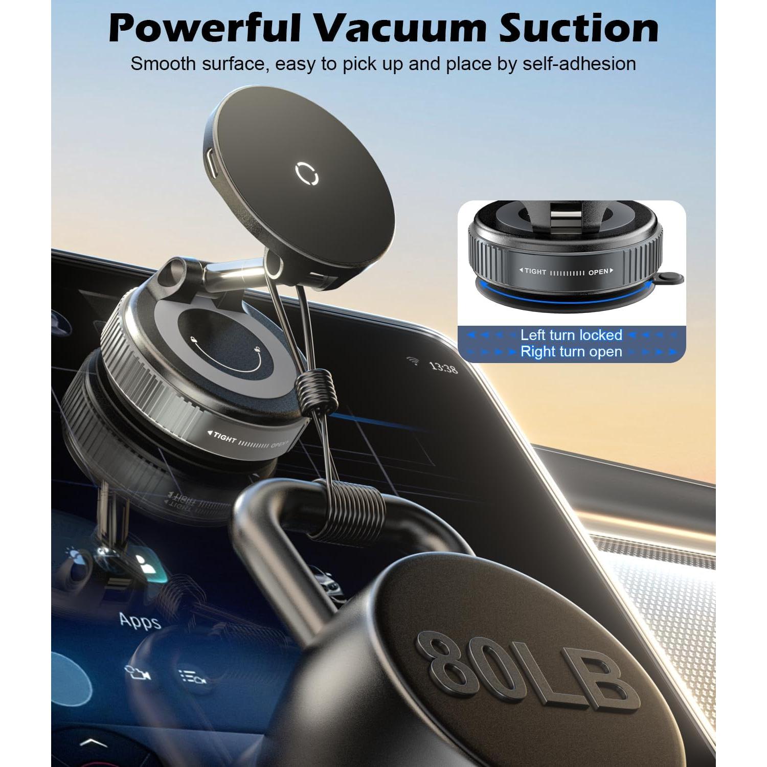 Soporte para teléfono en coche CloudValley carga inalámbrica 15W