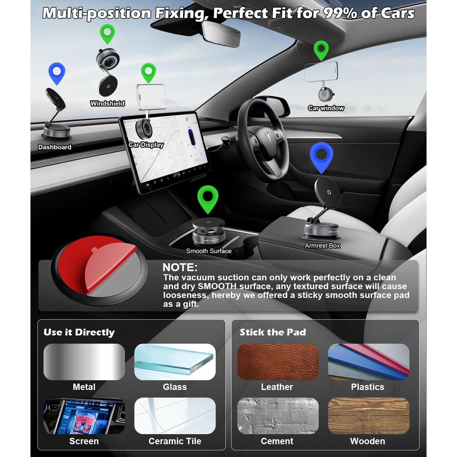 Soporte para teléfono en coche CloudValley carga inalámbrica 15W