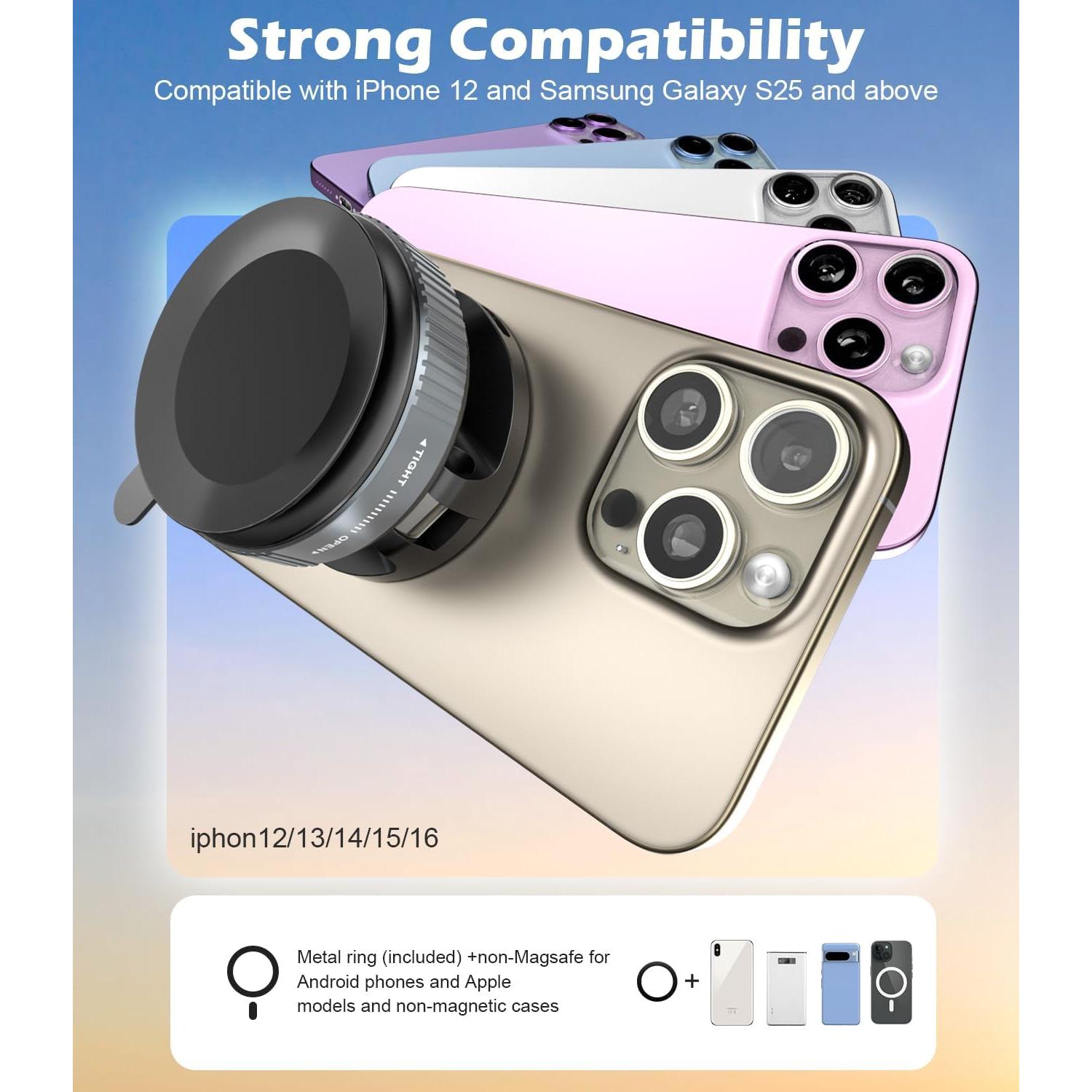 Soporte para teléfono en coche CloudValley carga inalámbrica 15W