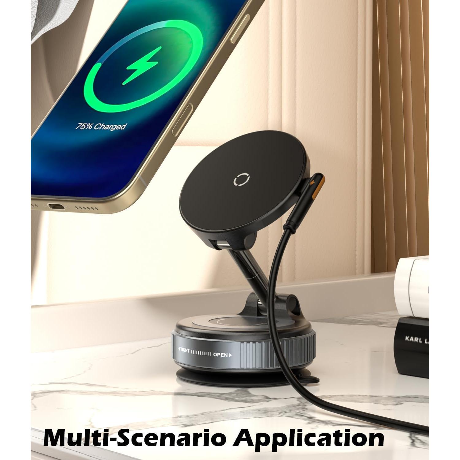 Soporte para teléfono en coche CloudValley carga inalámbrica 15W