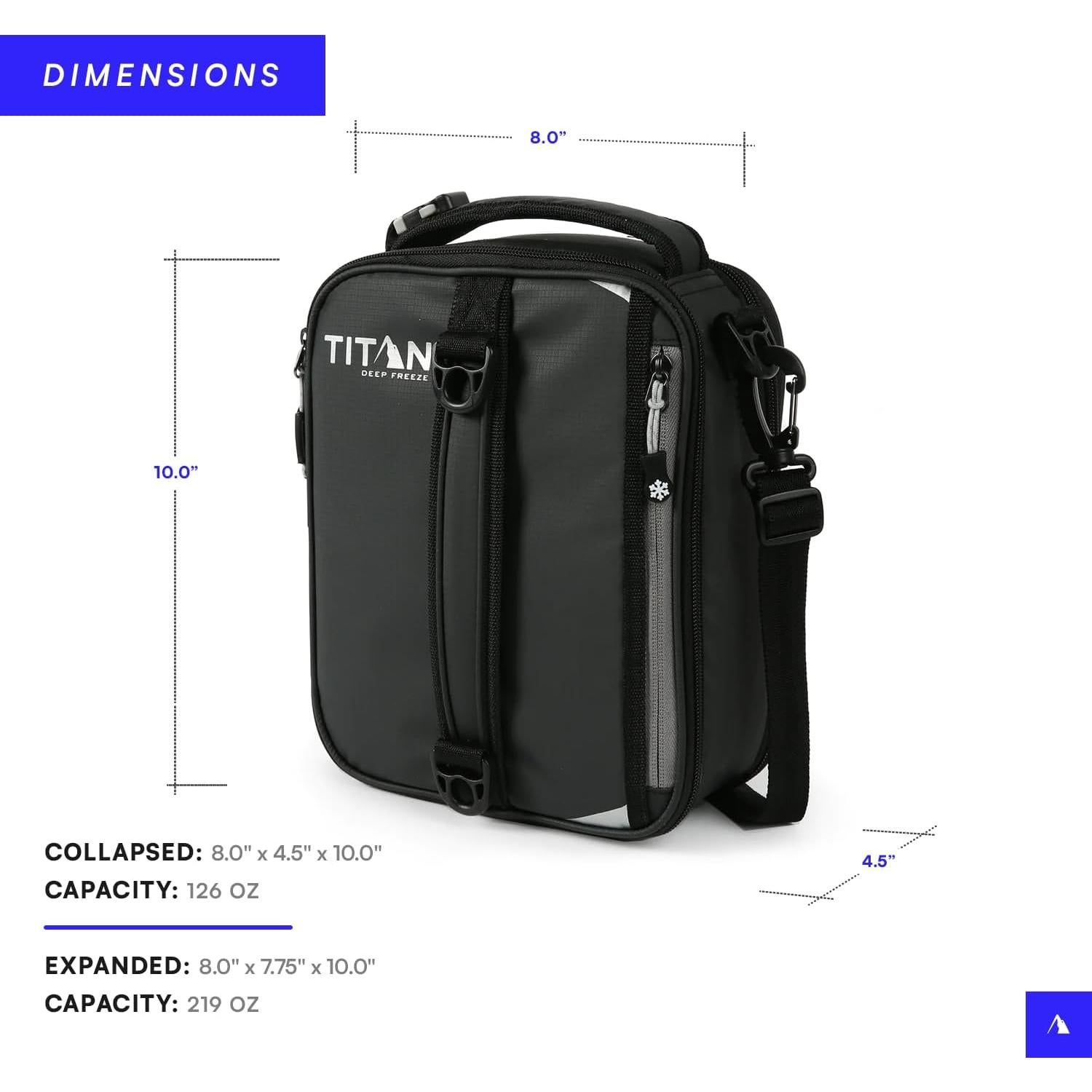 Caja de Almuerzo Expandible Titan Aislada 3.6kg Negro