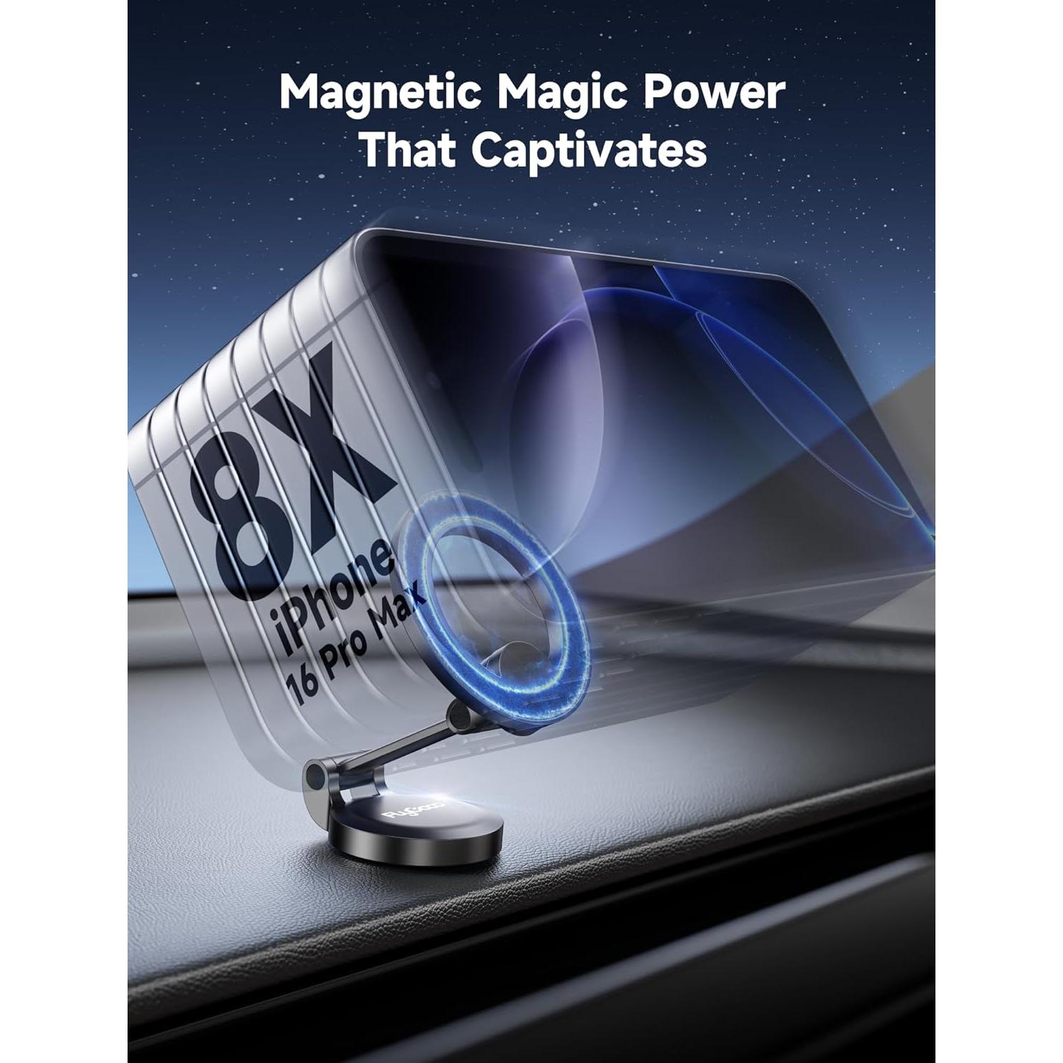 Soporte Magnético para Teléfono FlyCoco para Coche - Plegable y Rotación 360°