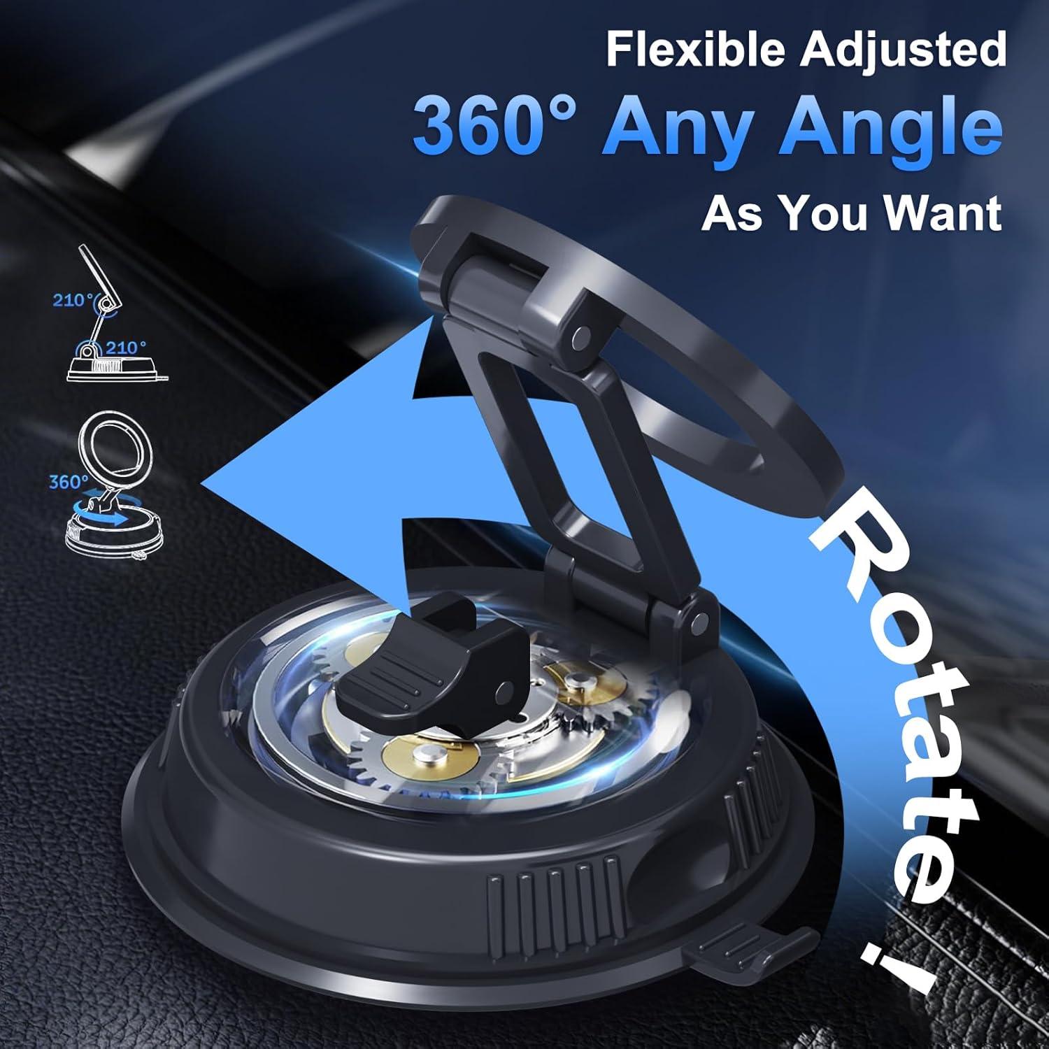 Soporte para teléfono de coche DEERLAMN magnético 360° negro