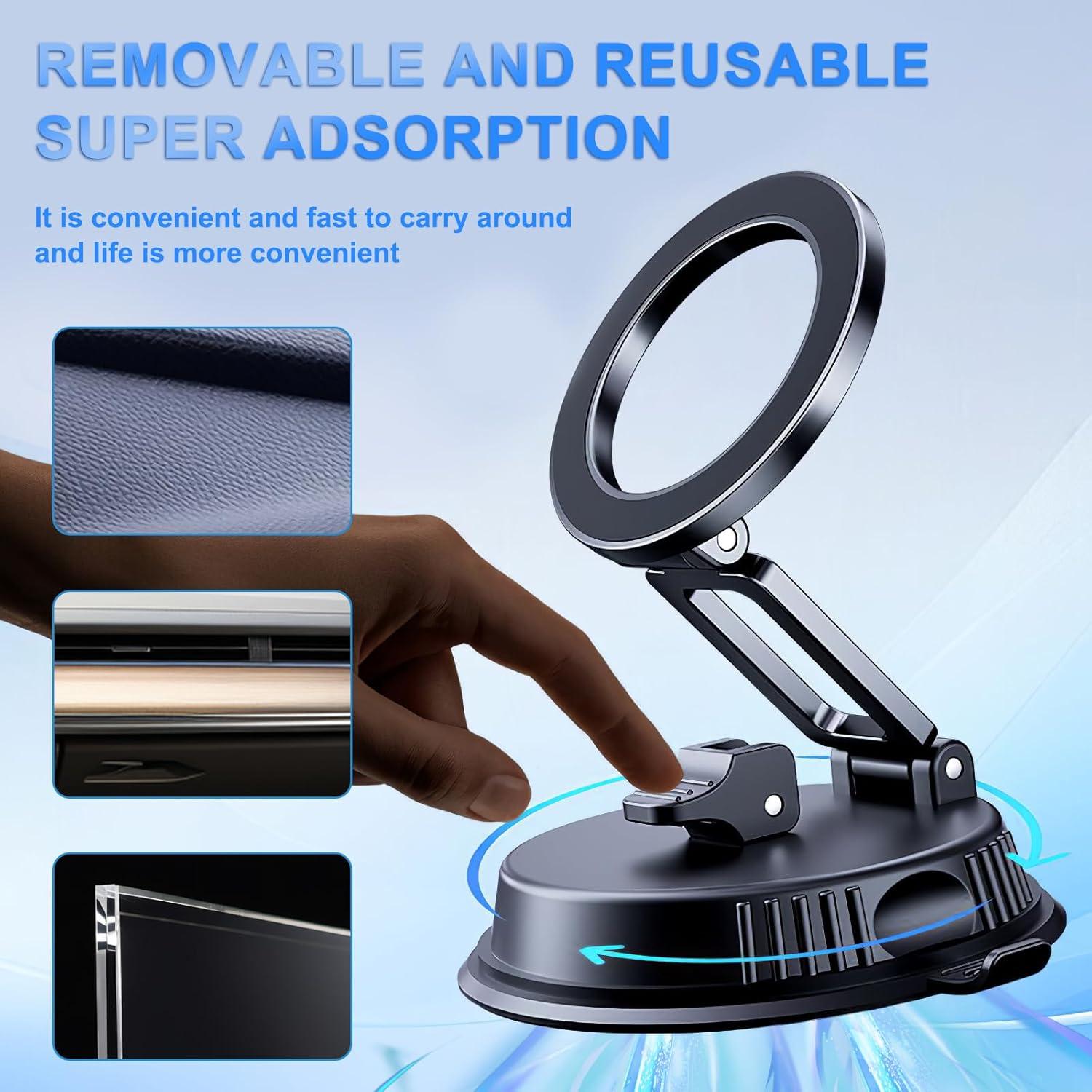 Soporte para teléfono de coche DEERLAMN magnético 360° negro