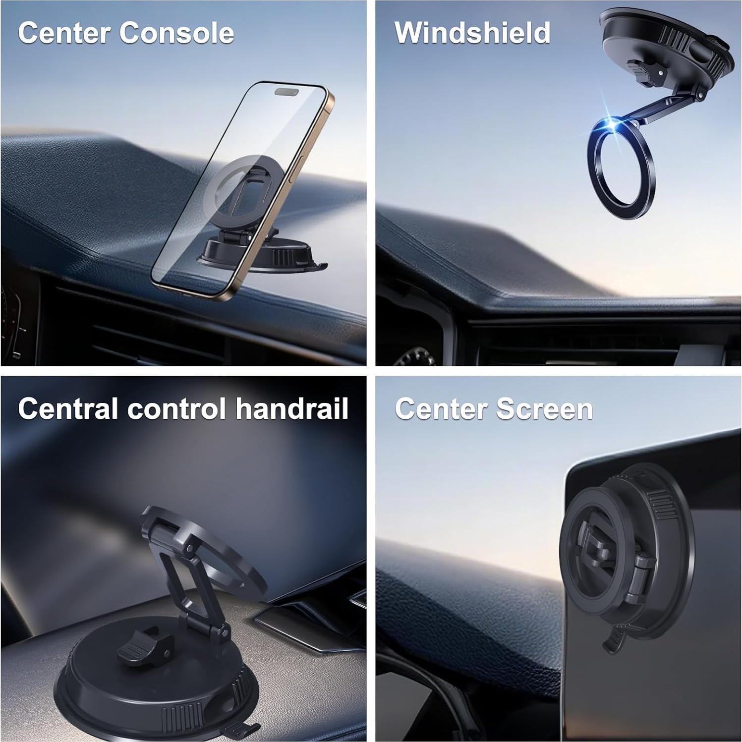 Soporte para teléfono de coche DEERLAMN magnético 360° negro