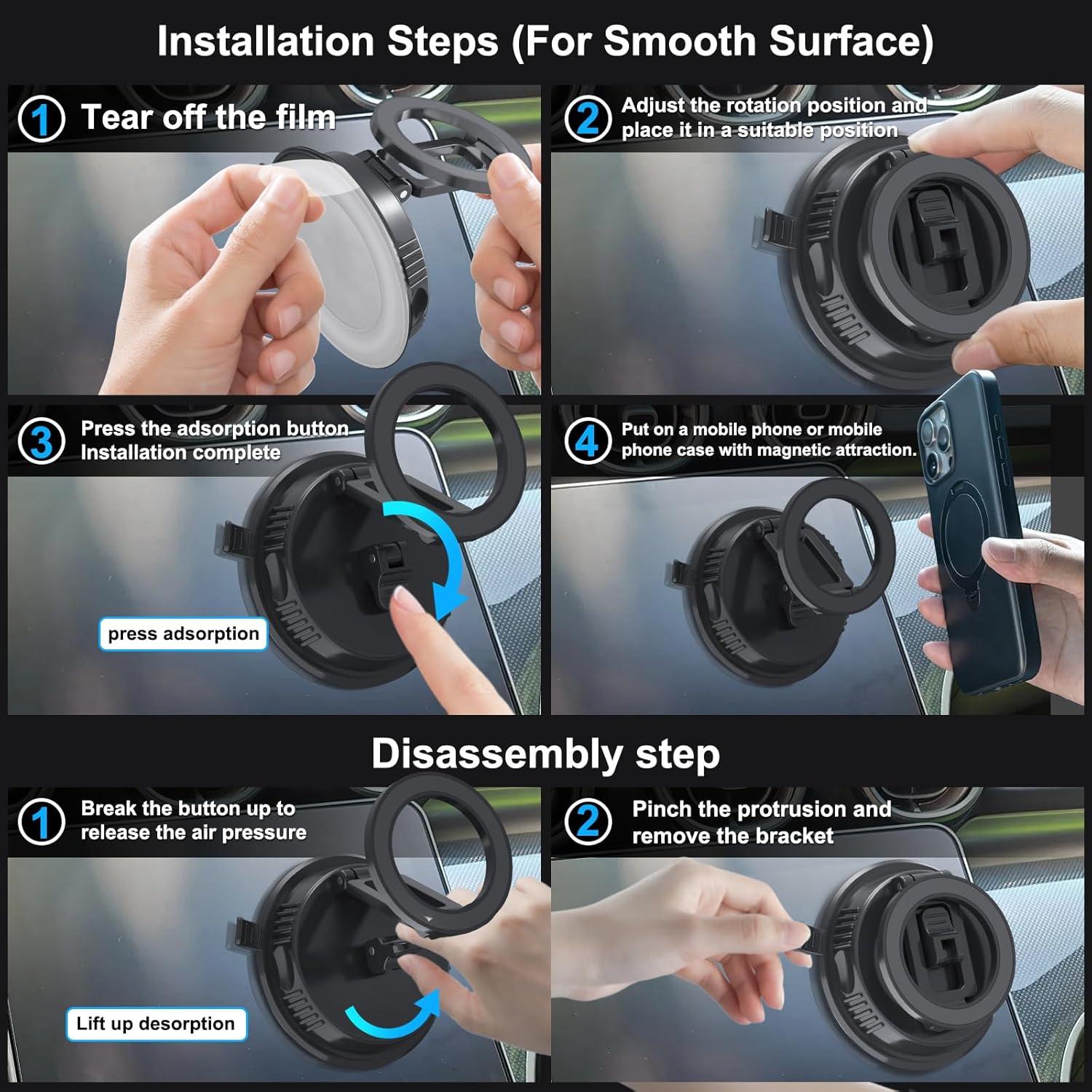 Soporte para teléfono de coche DEERLAMN magnético 360° negro