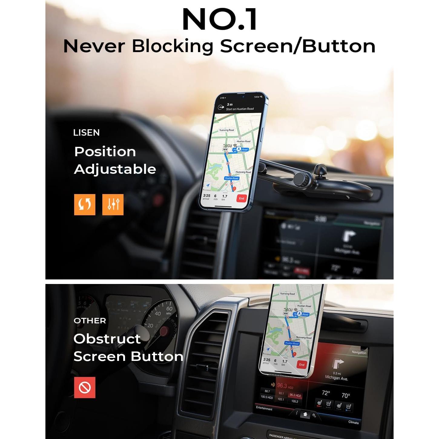 Soporte de Teléfono MagSafe LISEN para Coche CD Ajustable