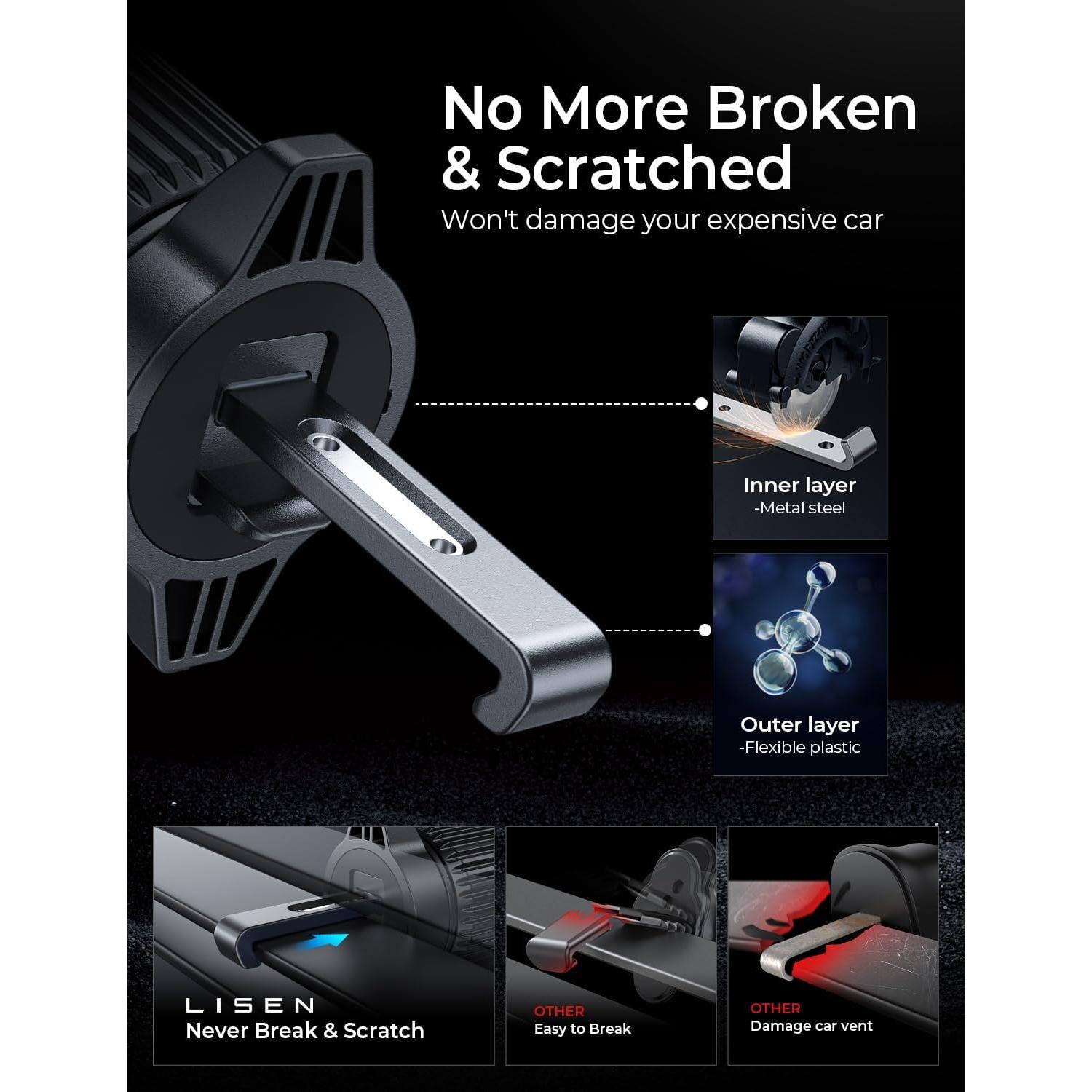 Soporte de Teléfono MagSafe LISEN para Coche CD Ajustable