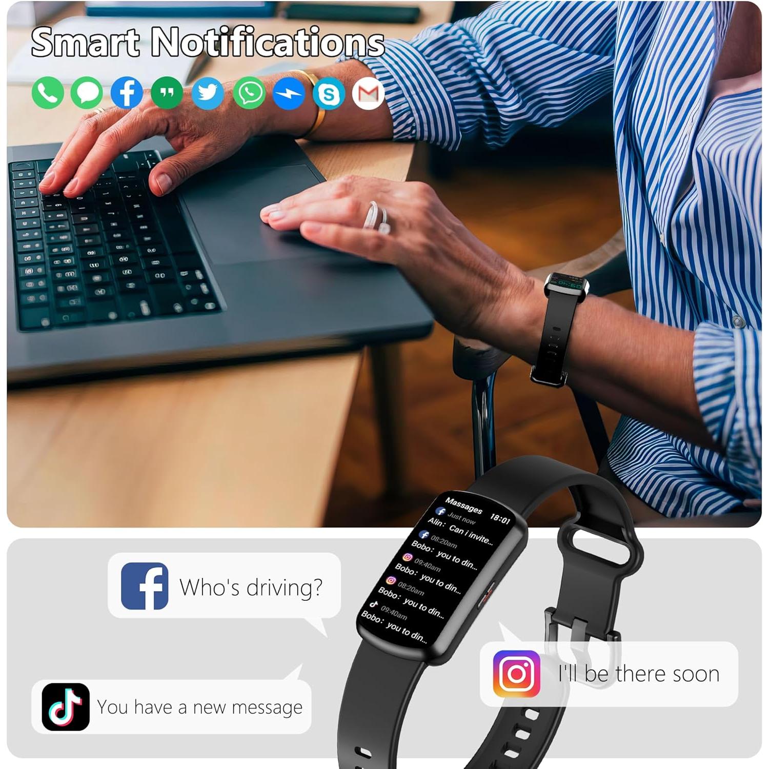 Reloj Inteligente JYUAJOI H95 con Monitor de Salud y 120 Modos