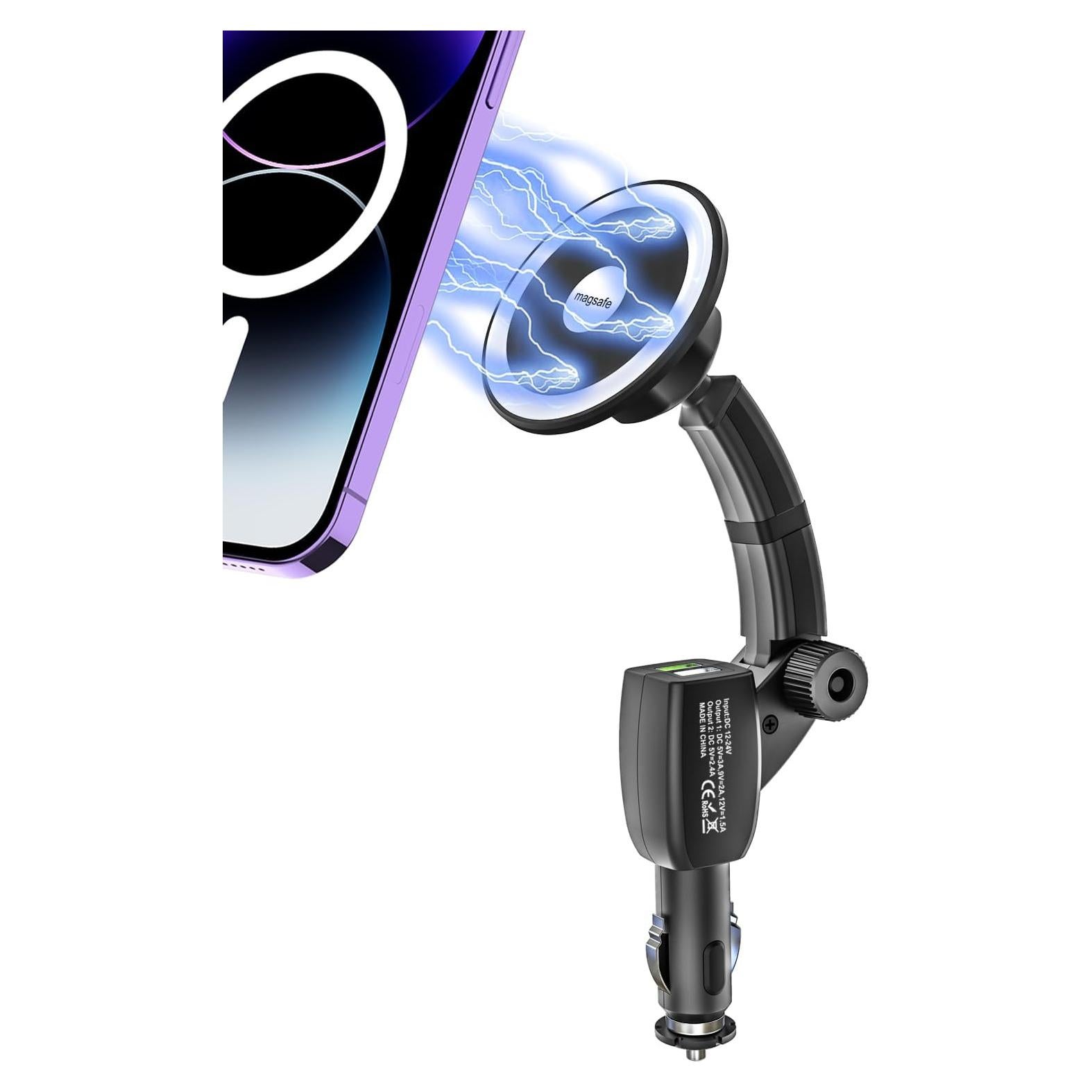 Soporte para Coche MagSafe Woleyi con Cargador USB Doble