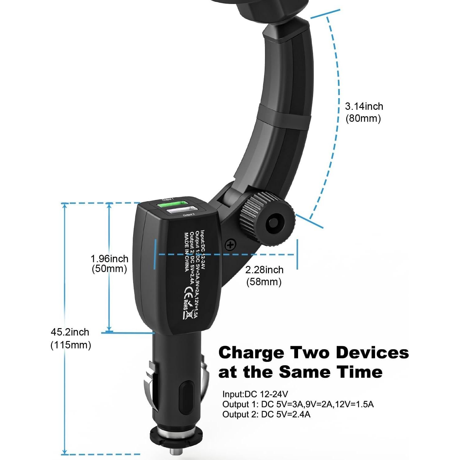 Soporte para Coche MagSafe Woleyi con Cargador USB Doble