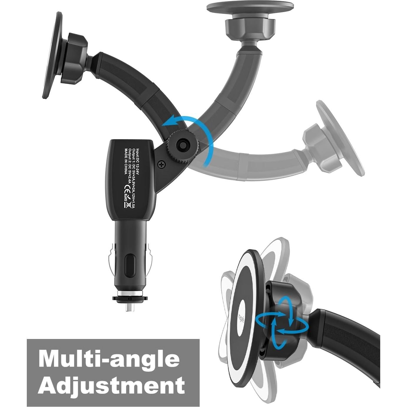 Soporte para Coche MagSafe Woleyi con Cargador USB Doble