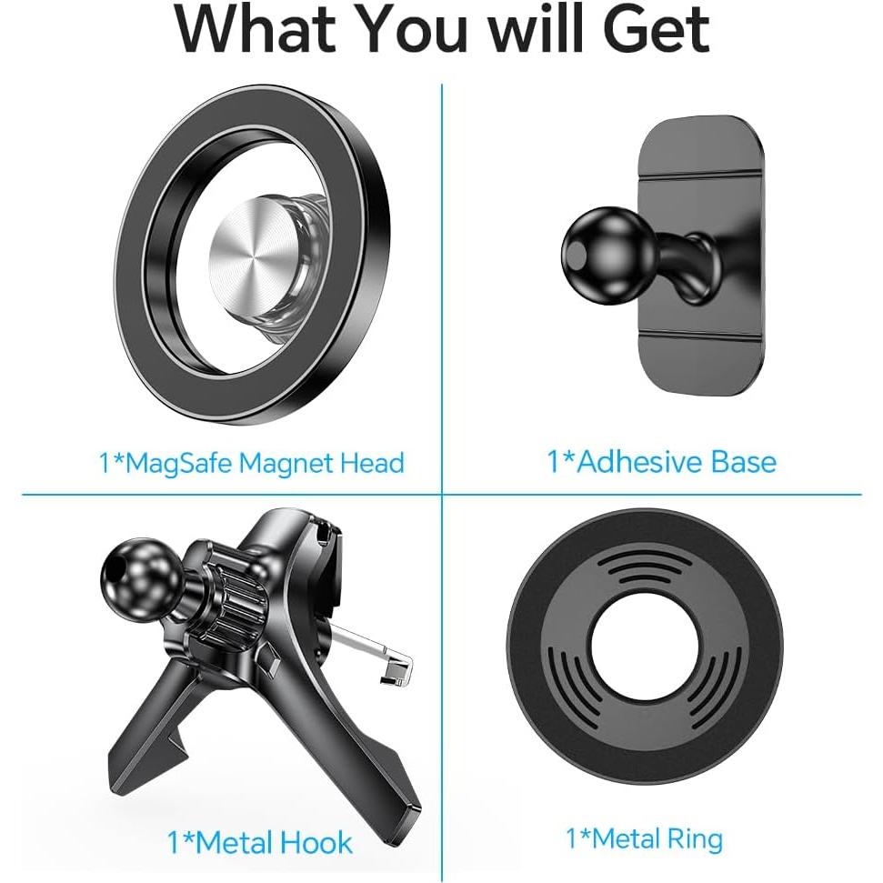 Soporte de Coche MagSafe Kaistyle con Rotación 360° - Negro