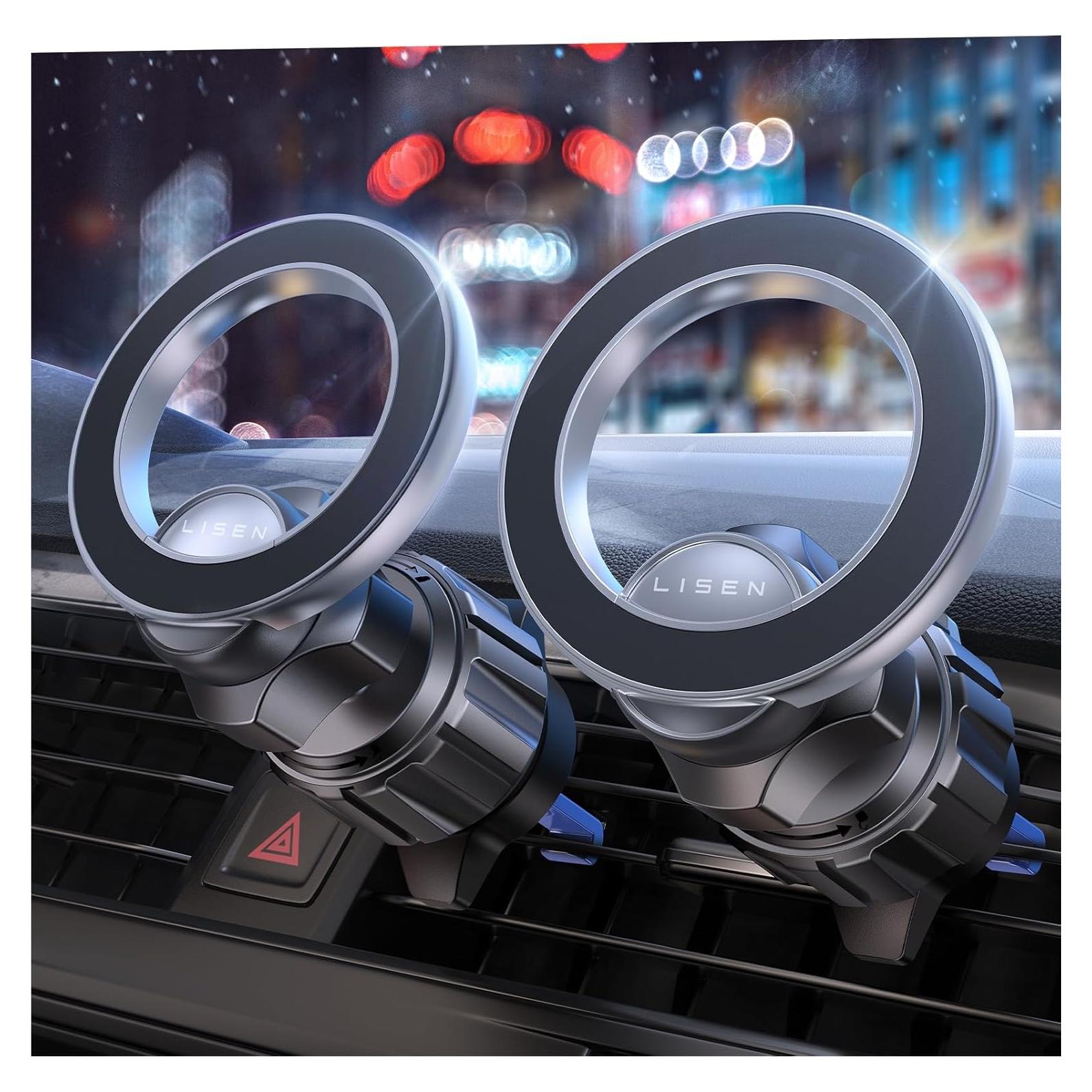 Soporte Magnético para Auto LISEN MagSafe - 2 Paquetes Plata