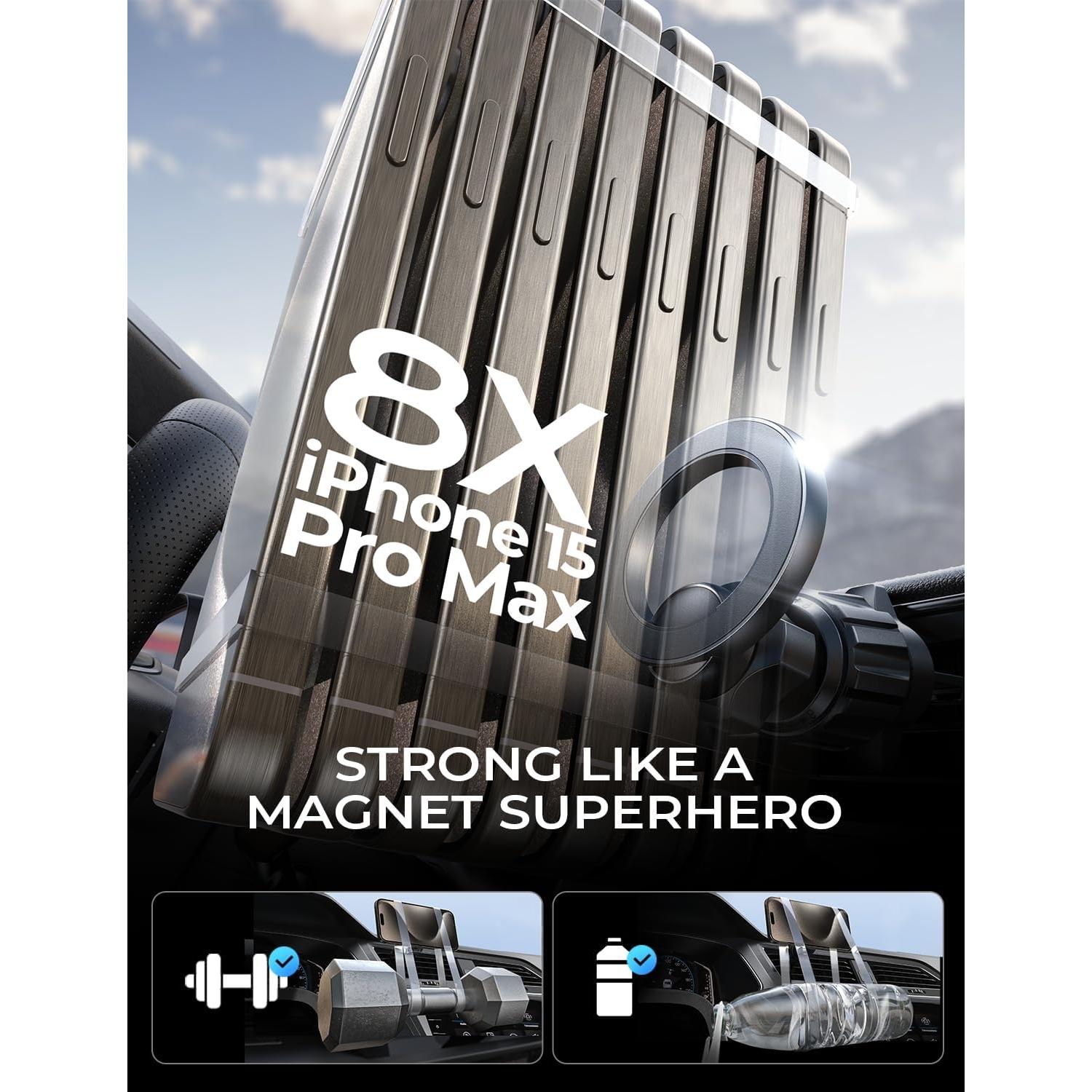 Soporte Magnético para Auto LISEN MagSafe - 2 Paquetes Plata